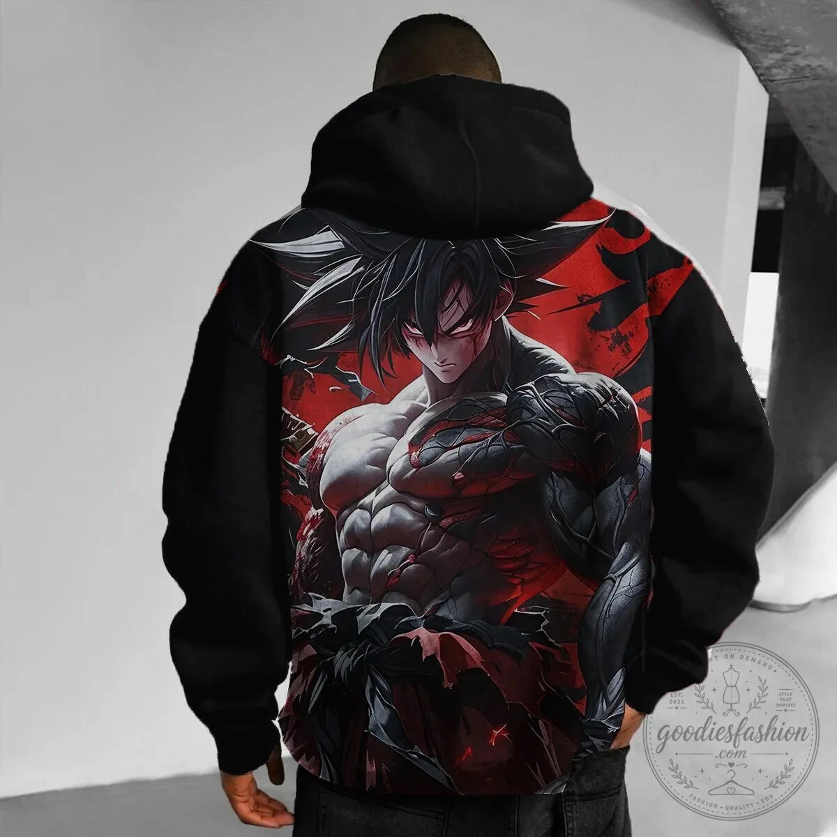 Dragon Ball Super Goku Ultra Instinct Anime Graphic Black Hoodie