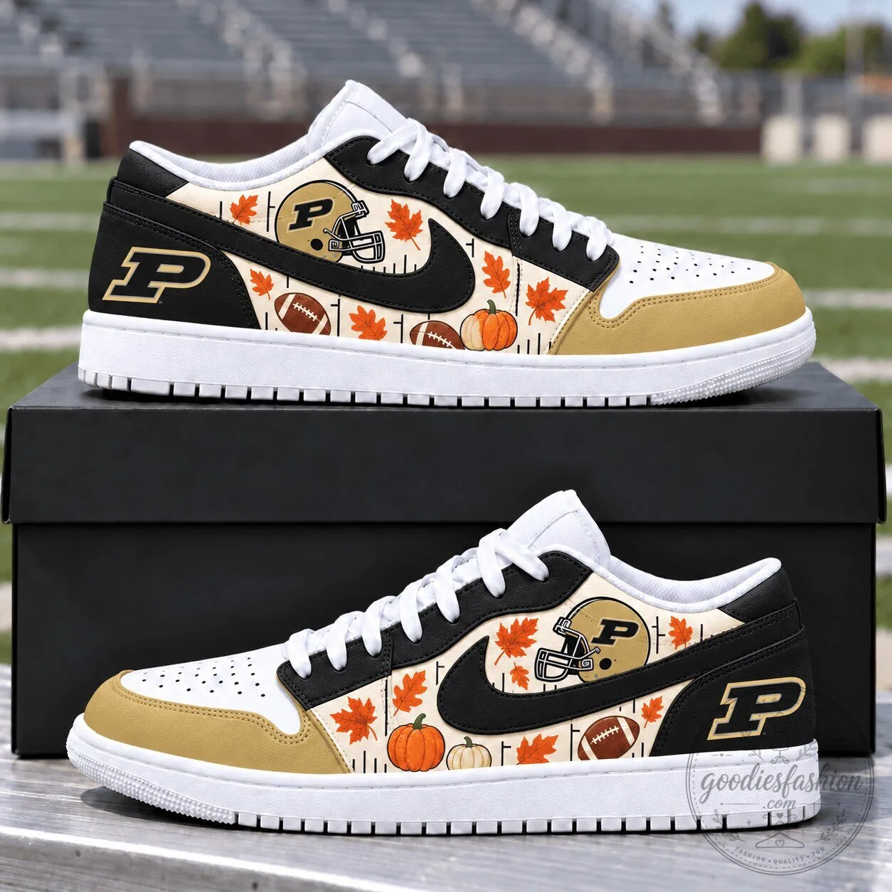 Purdue Boilermakers Fall Vibe Football Team Low Top Sneakers 2 Purdue Boilermakers Fall Vibe Football Team Low Top Sneakers