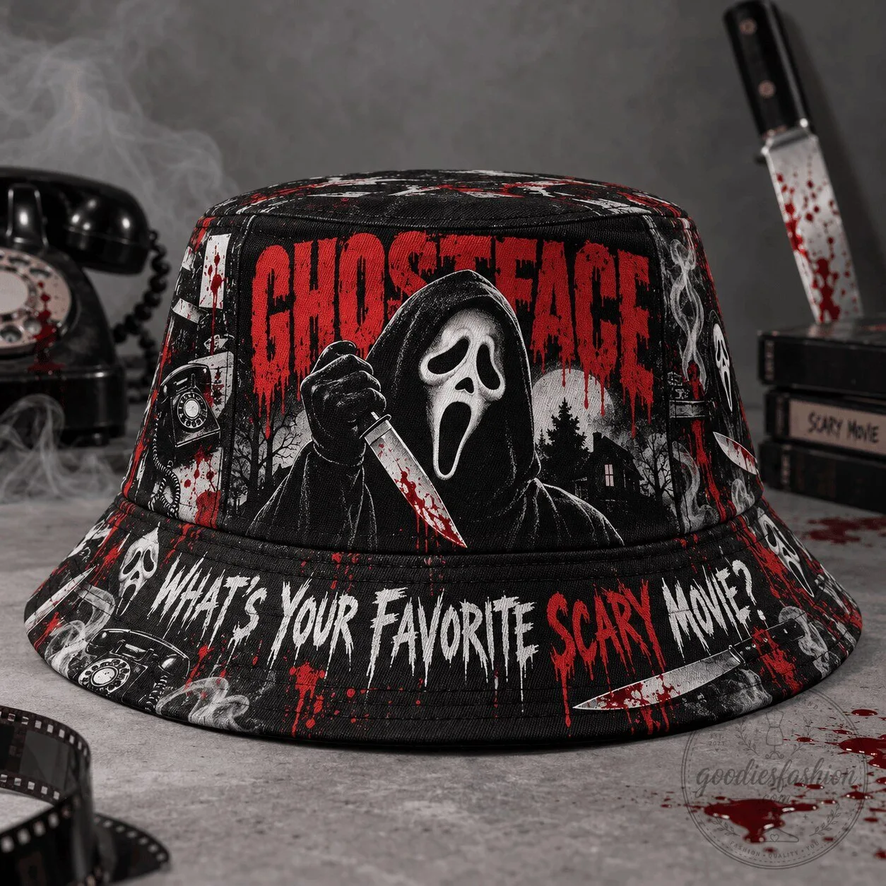 Horror Bucket Hat Featuring Ghostface: What’s Your Favorite Scary Movie?