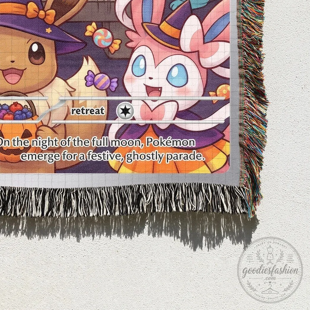 Happy Halloween Pokemon Eevee Evolution Woven Blanket 10 Happy Halloween Pokemon Eevee Evolution Woven Blanket