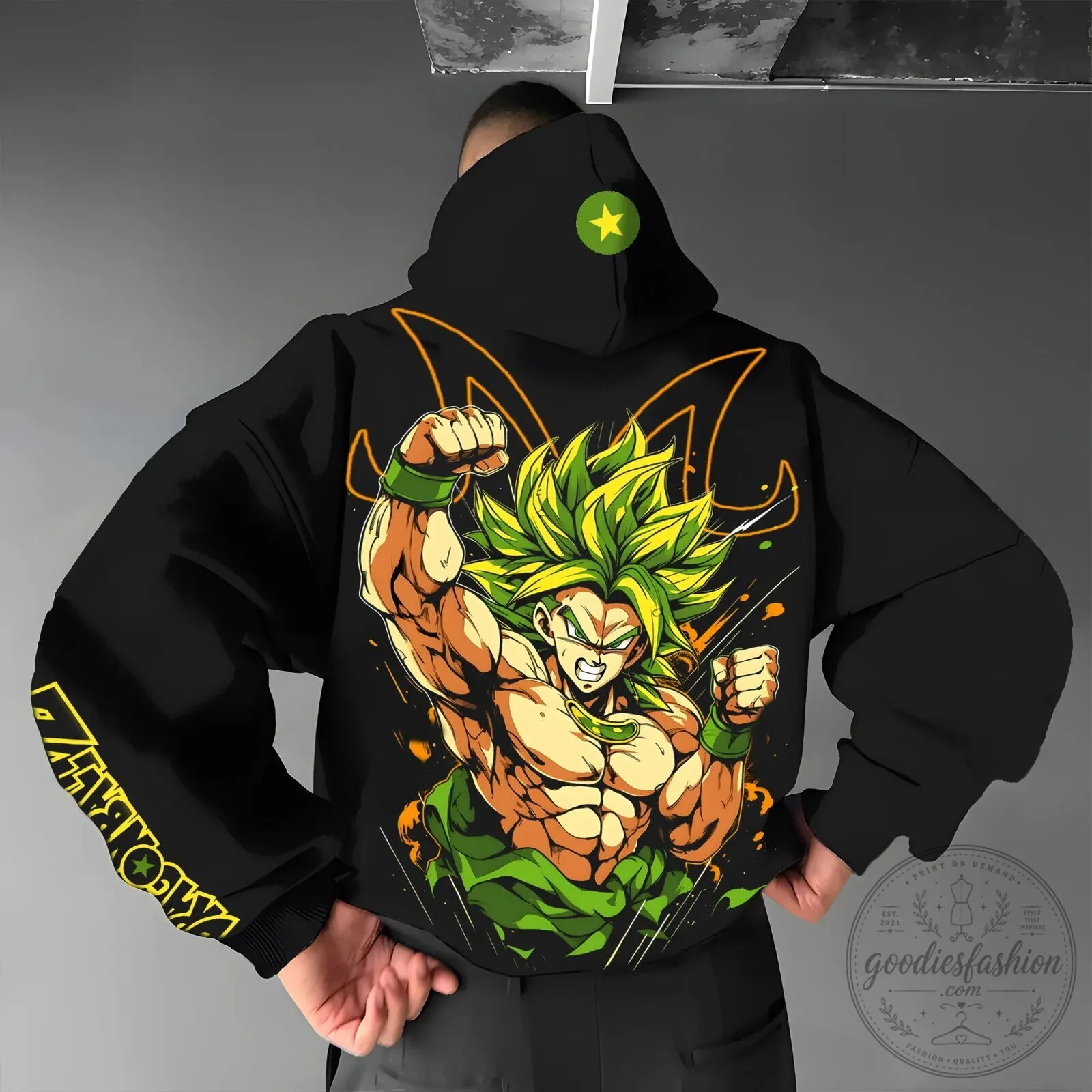 Legendary Anime Character Hoodie featuring Super Saiyan Broly from Dragon Ball Z