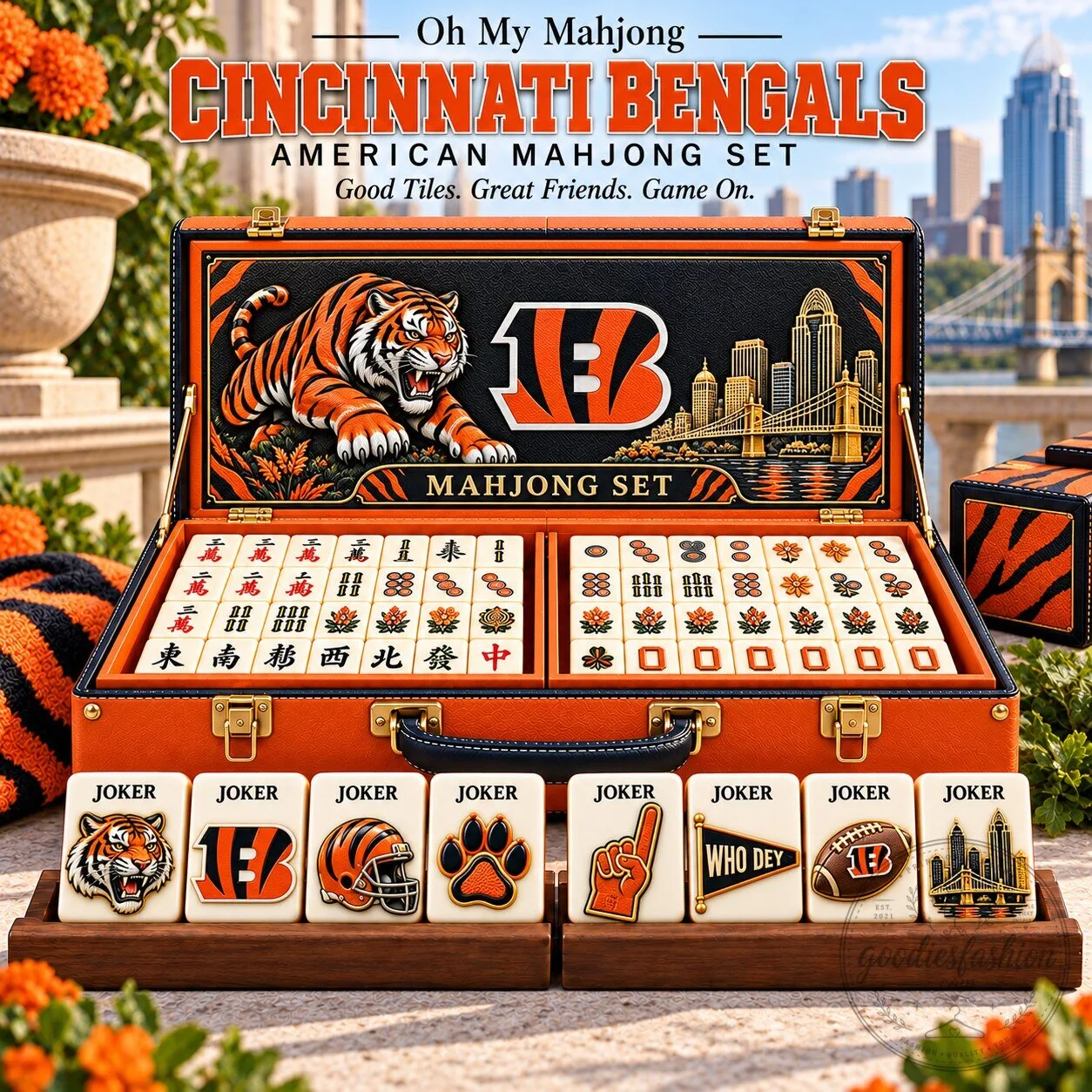Cincinnati Bengals American Mahjong Set Game Night Edition