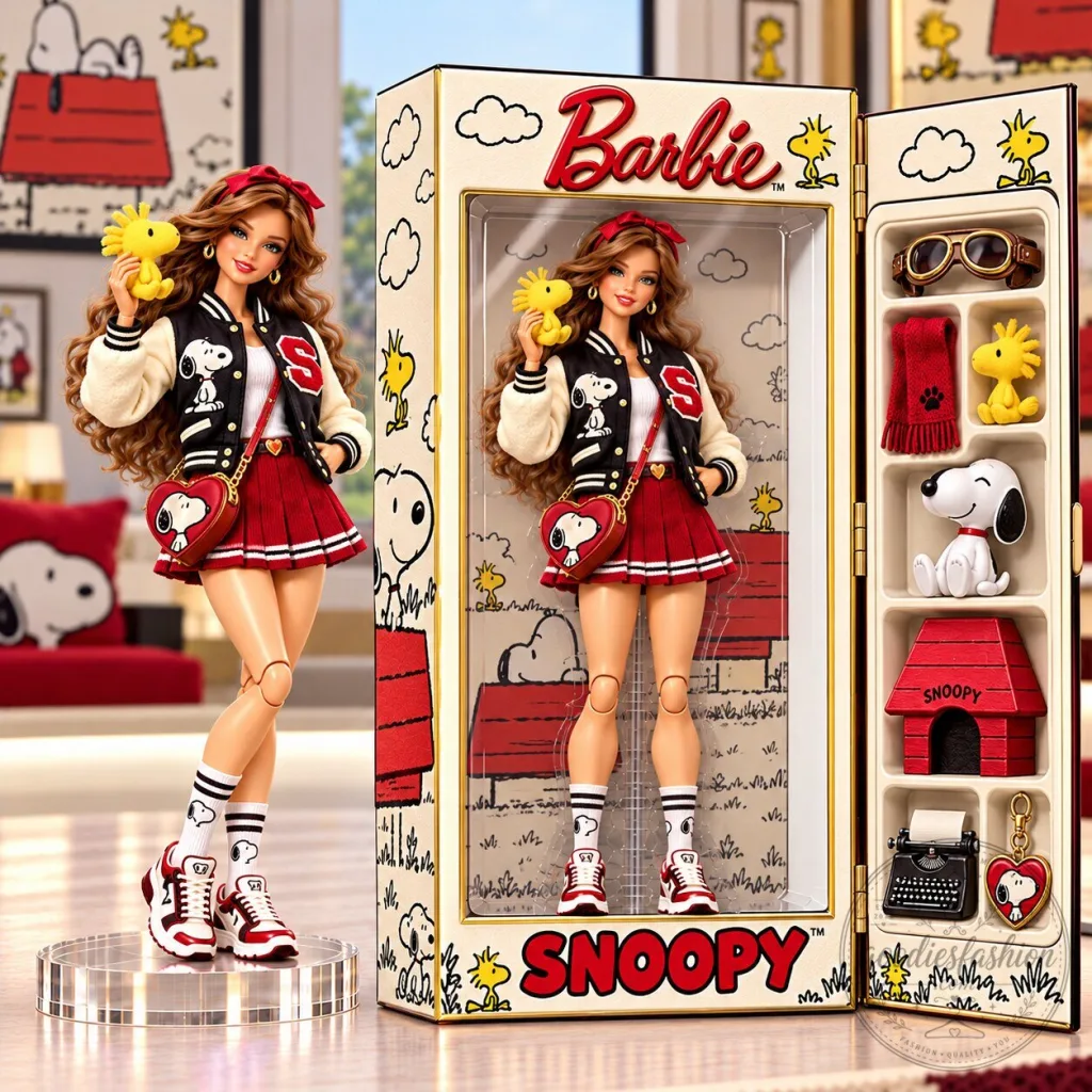 Barbie Snoopy Peanuts Commemorative Collectible Fashion Doll with Accessories Barbie Snoopy Peanuts Commemorative Collectible Fashion Doll with Accessories