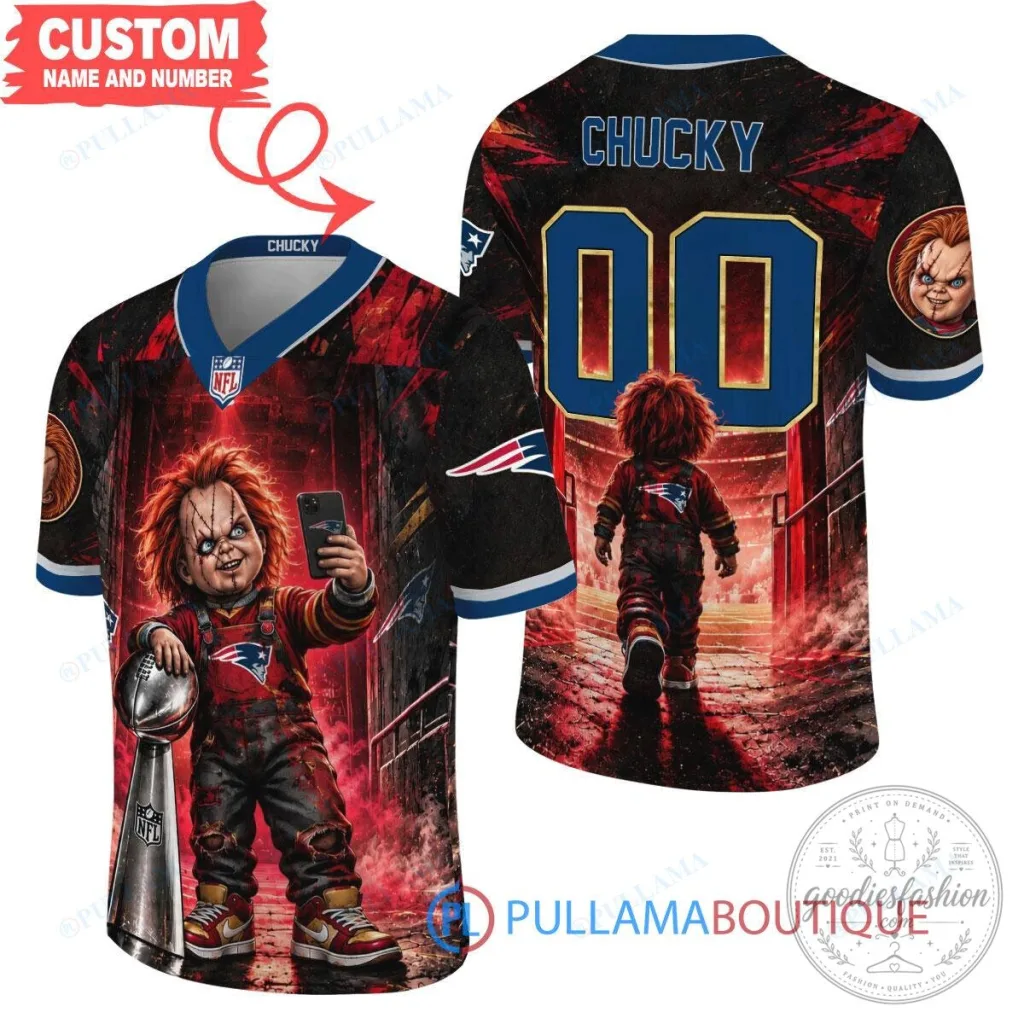 chucky-child-s-play-new-england-patriots-super-bowl-horror-tunnel-spotlight-football-jersey-featured Chucky Child's Play New England Patriots Super Bowl Horror Tunnel Spotlight Football Jersey
