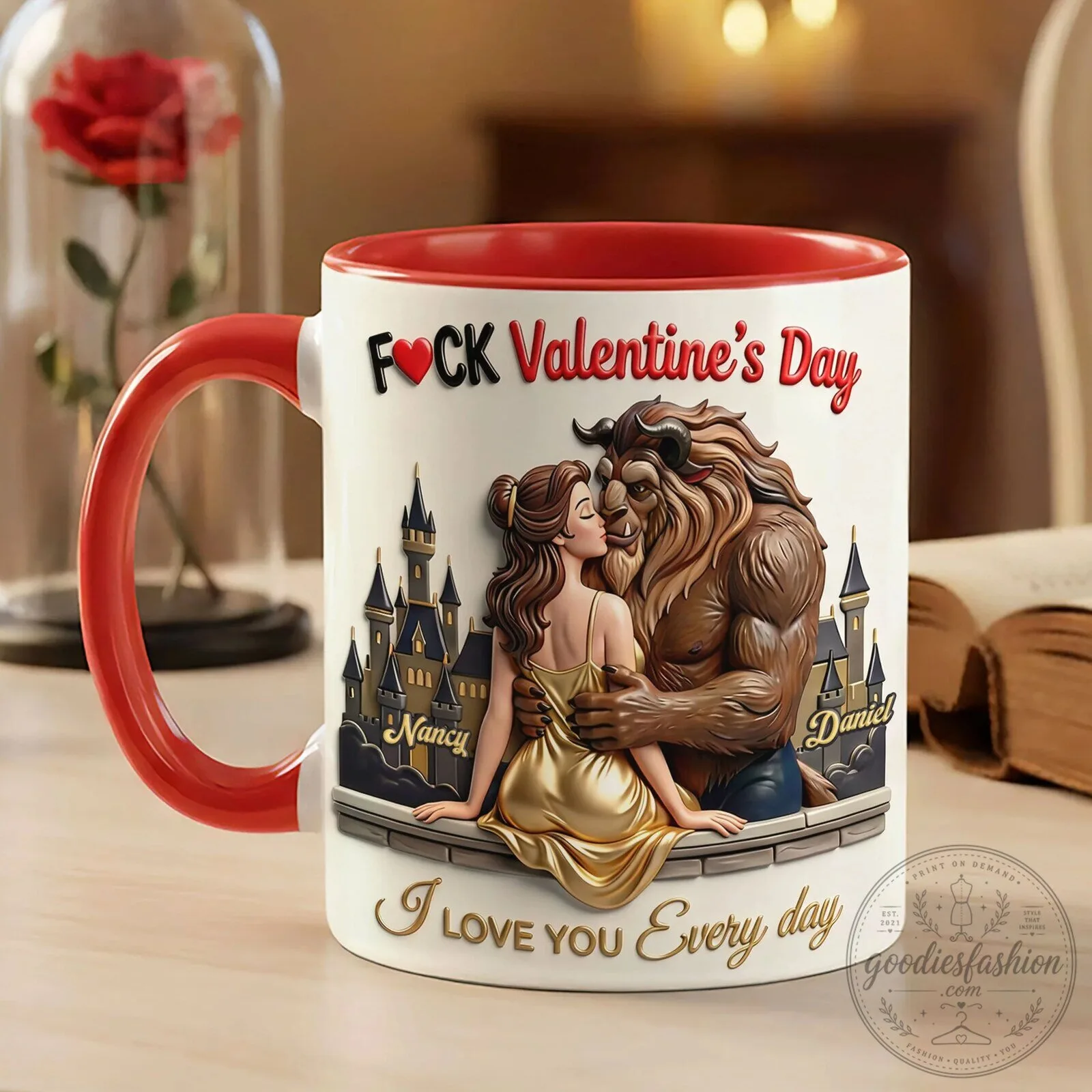 Beauty and the Beast Valentine's Day Personalized Coffee Mug