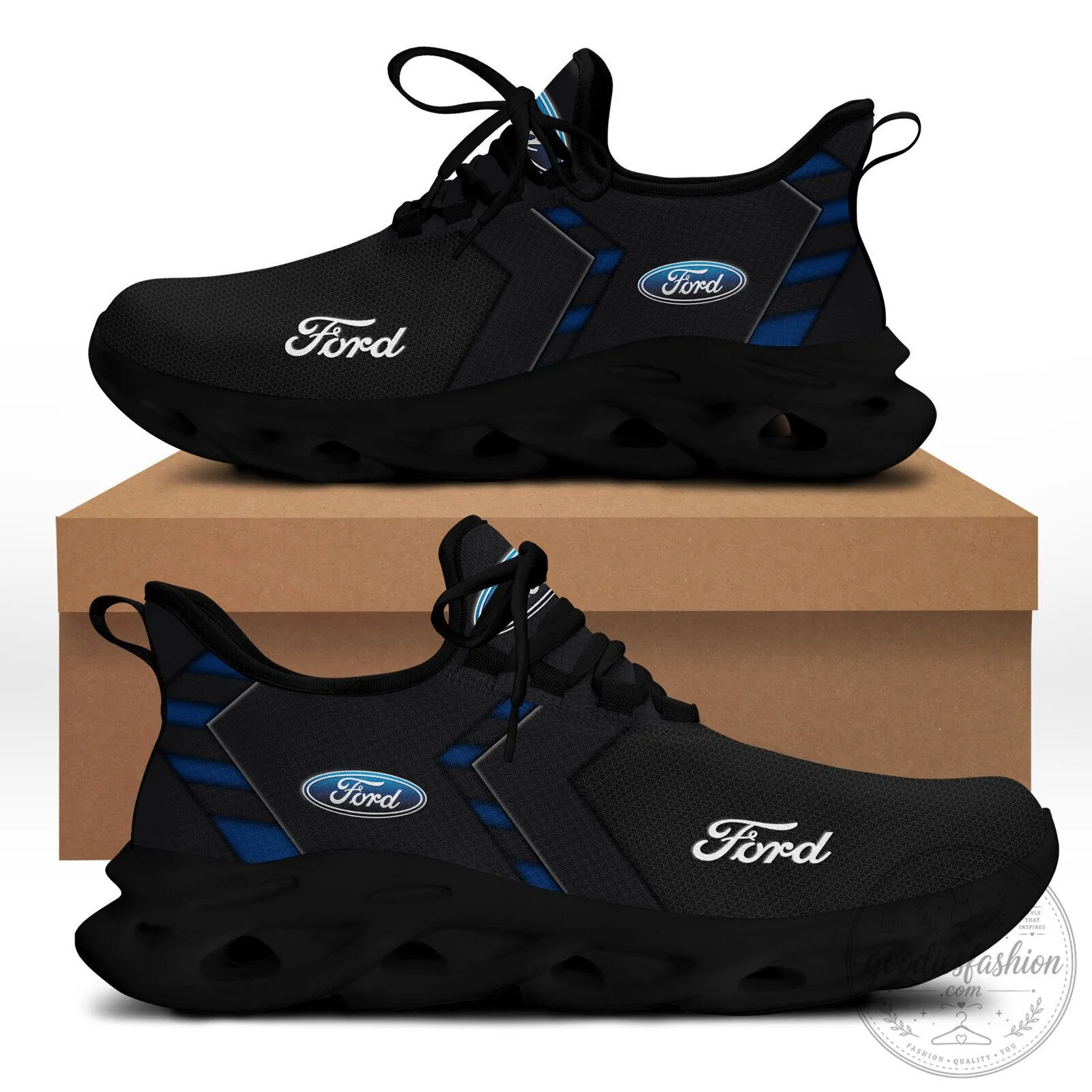 Ford Motor Company Black and Blue Running Shoes 5 Ford Motor Company Black and Blue Running Shoes