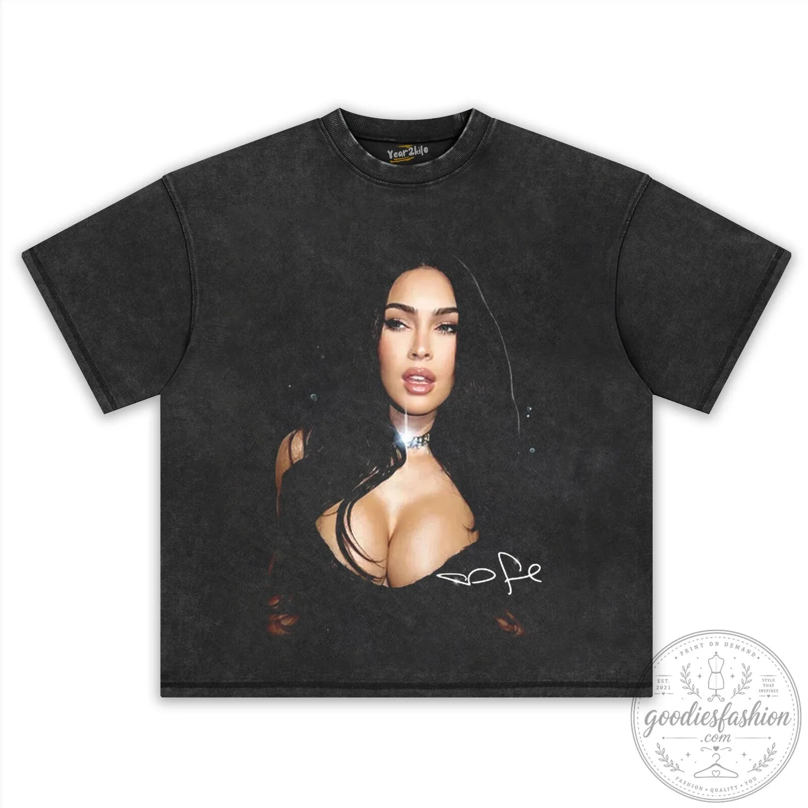 Megan Fox Iconic Portrait Black Graphic T-Shirt 15 Megan Fox Iconic Portrait Black Graphic T-Shirt