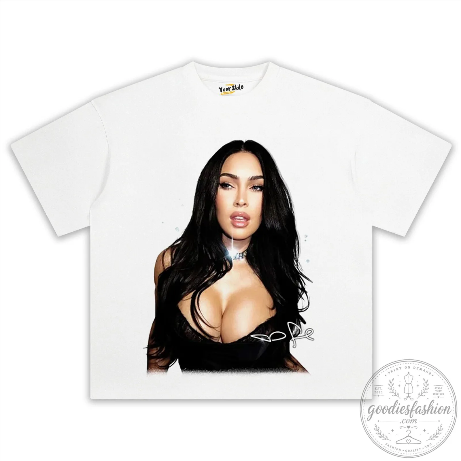 Megan Fox Iconic Portrait Black Graphic T-Shirt 16 Megan Fox Iconic Portrait Black Graphic T-Shirt