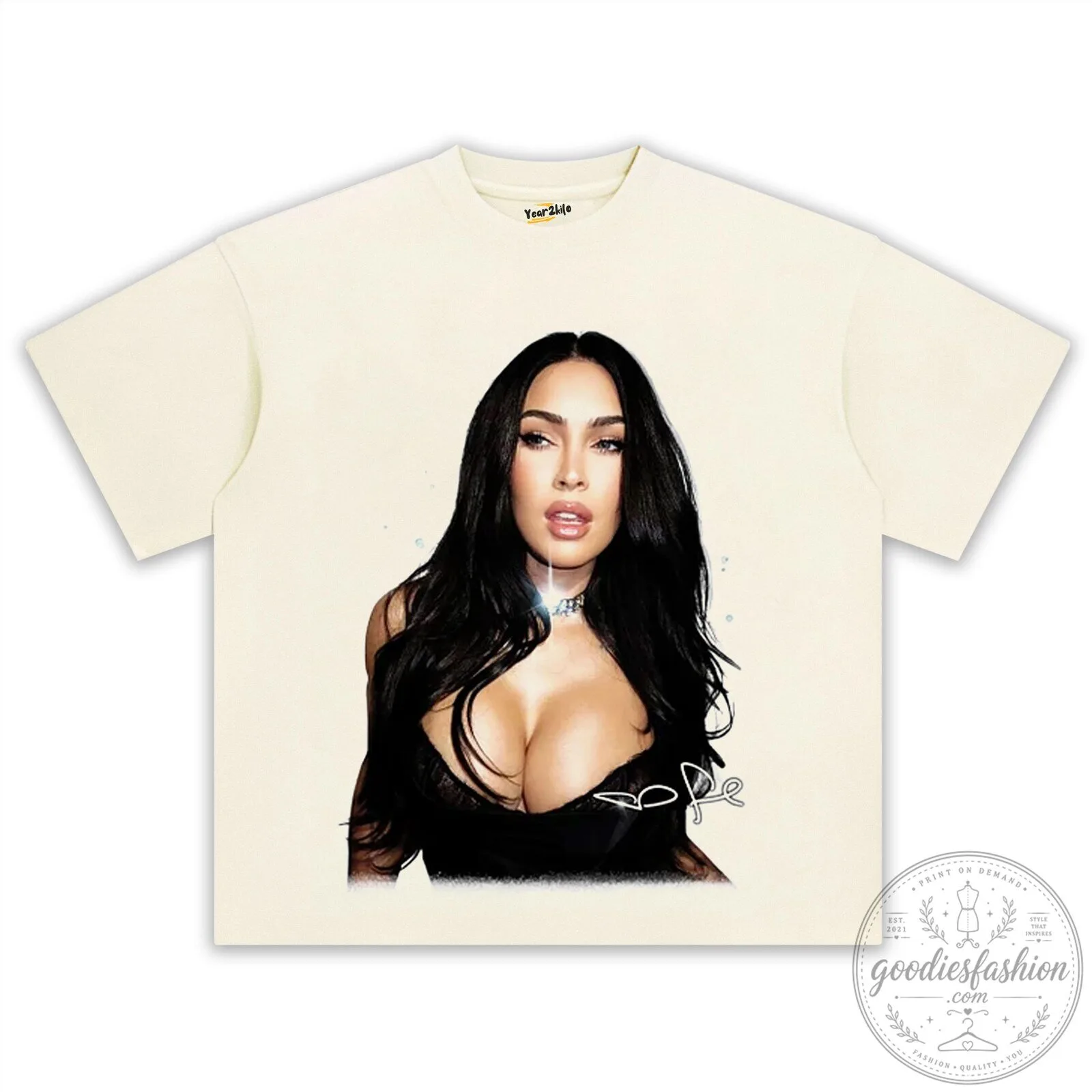 Megan Fox Iconic Portrait Black Graphic T-Shirt 17 Megan Fox Iconic Portrait Black Graphic T-Shirt