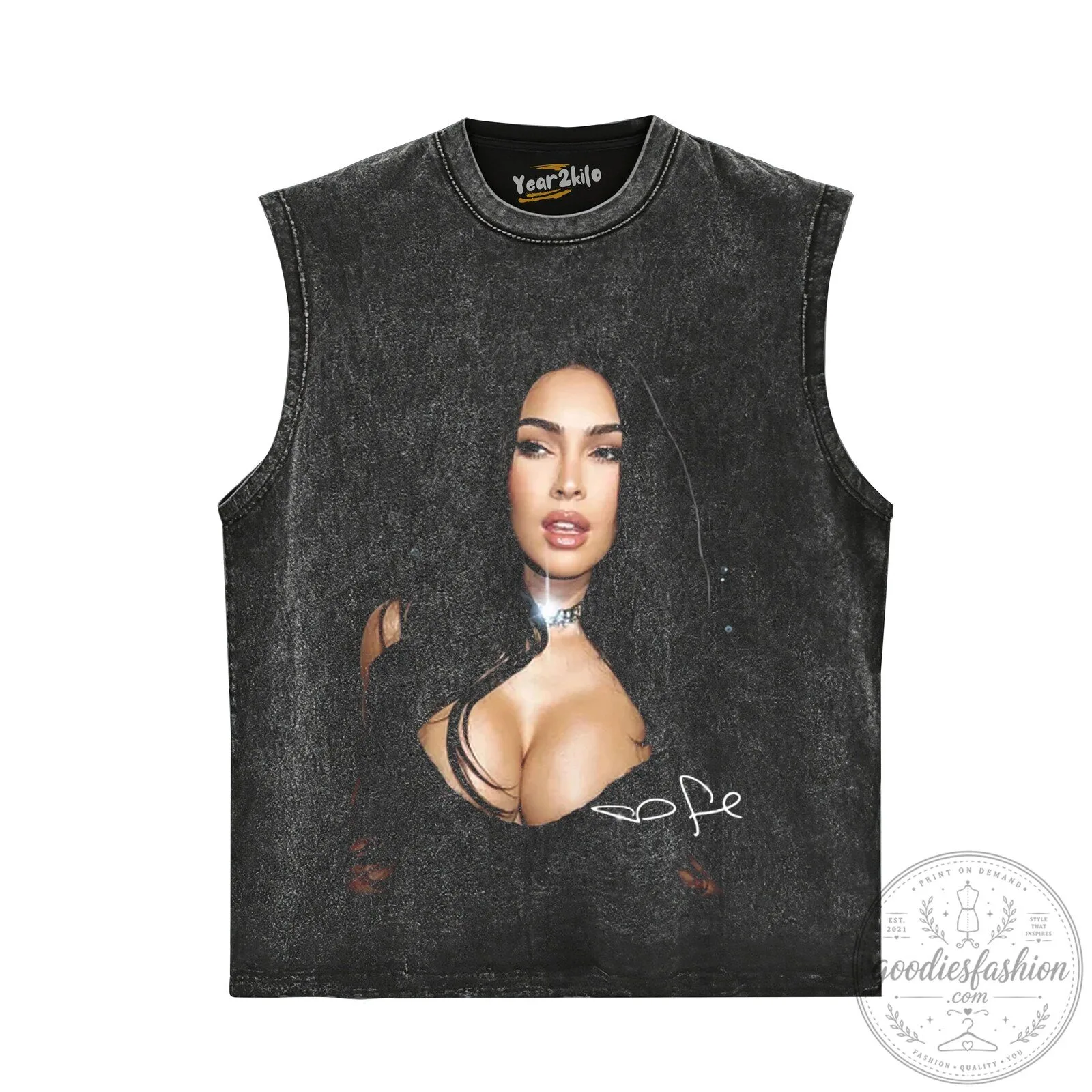 Megan Fox Iconic Portrait Black Graphic T-Shirt 18 Megan Fox Iconic Portrait Black Graphic T-Shirt