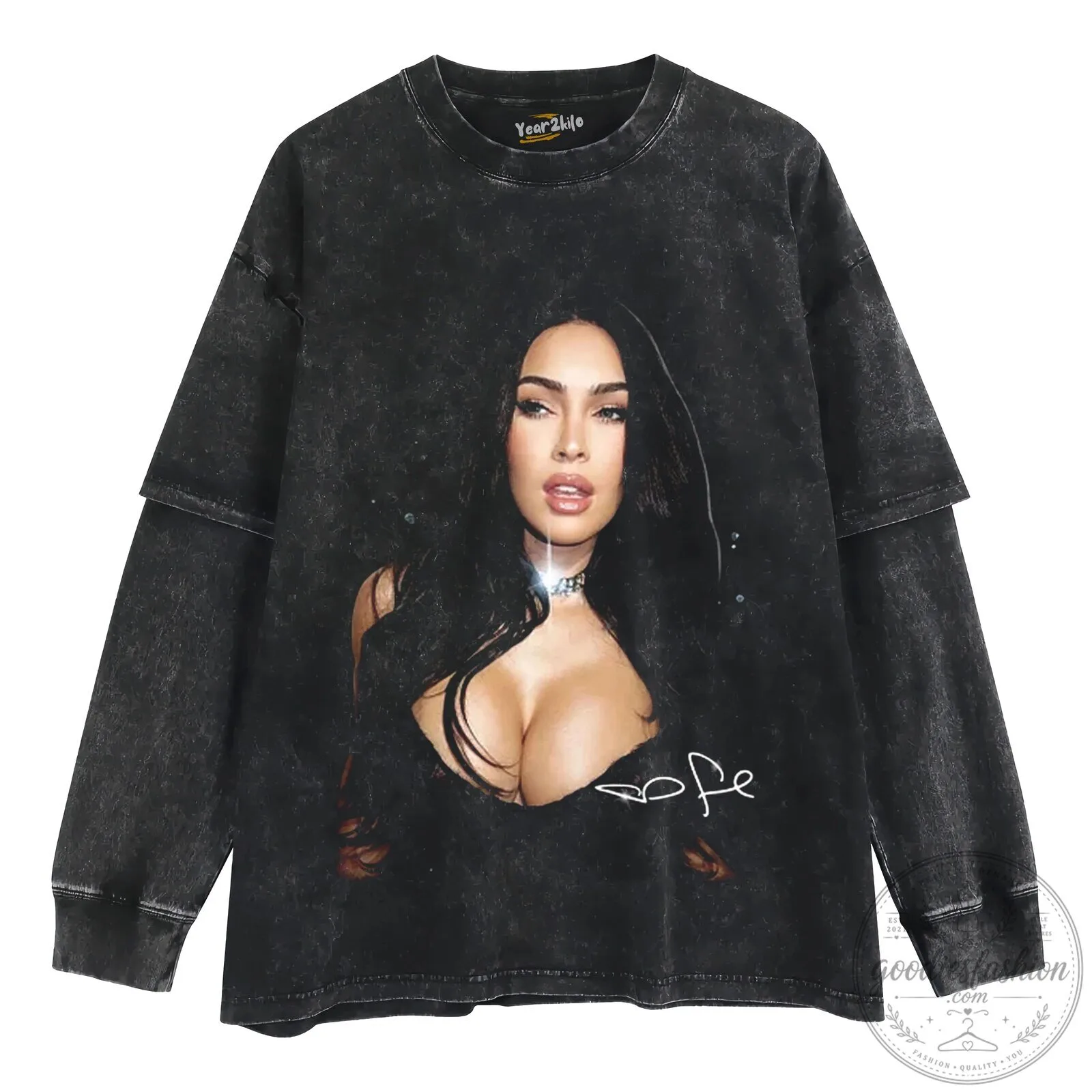 Megan Fox Iconic Portrait Black Graphic T-Shirt 19 Megan Fox Iconic Portrait Black Graphic T-Shirt
