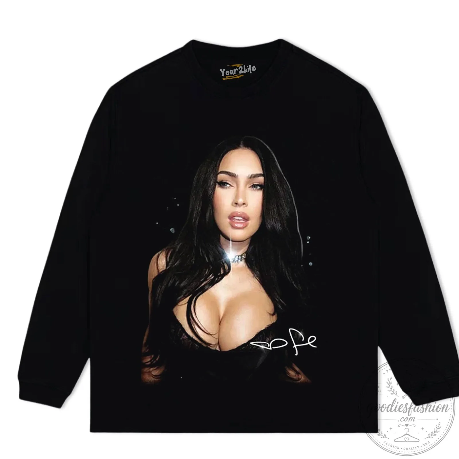 Megan Fox Iconic Portrait Black Graphic T-Shirt 20 Megan Fox Iconic Portrait Black Graphic T-Shirt