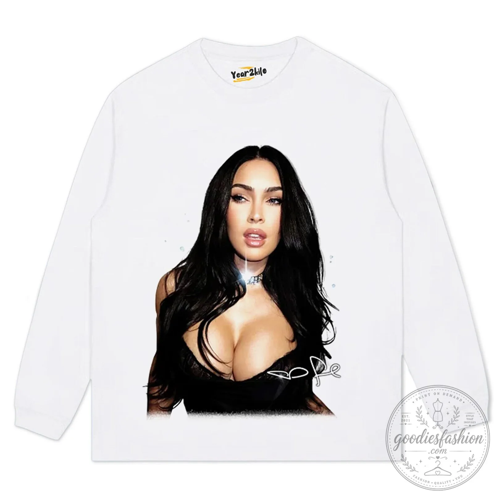 Megan Fox Iconic Portrait Black Graphic T-Shirt 22 Megan Fox Iconic Portrait Black Graphic T-Shirt
