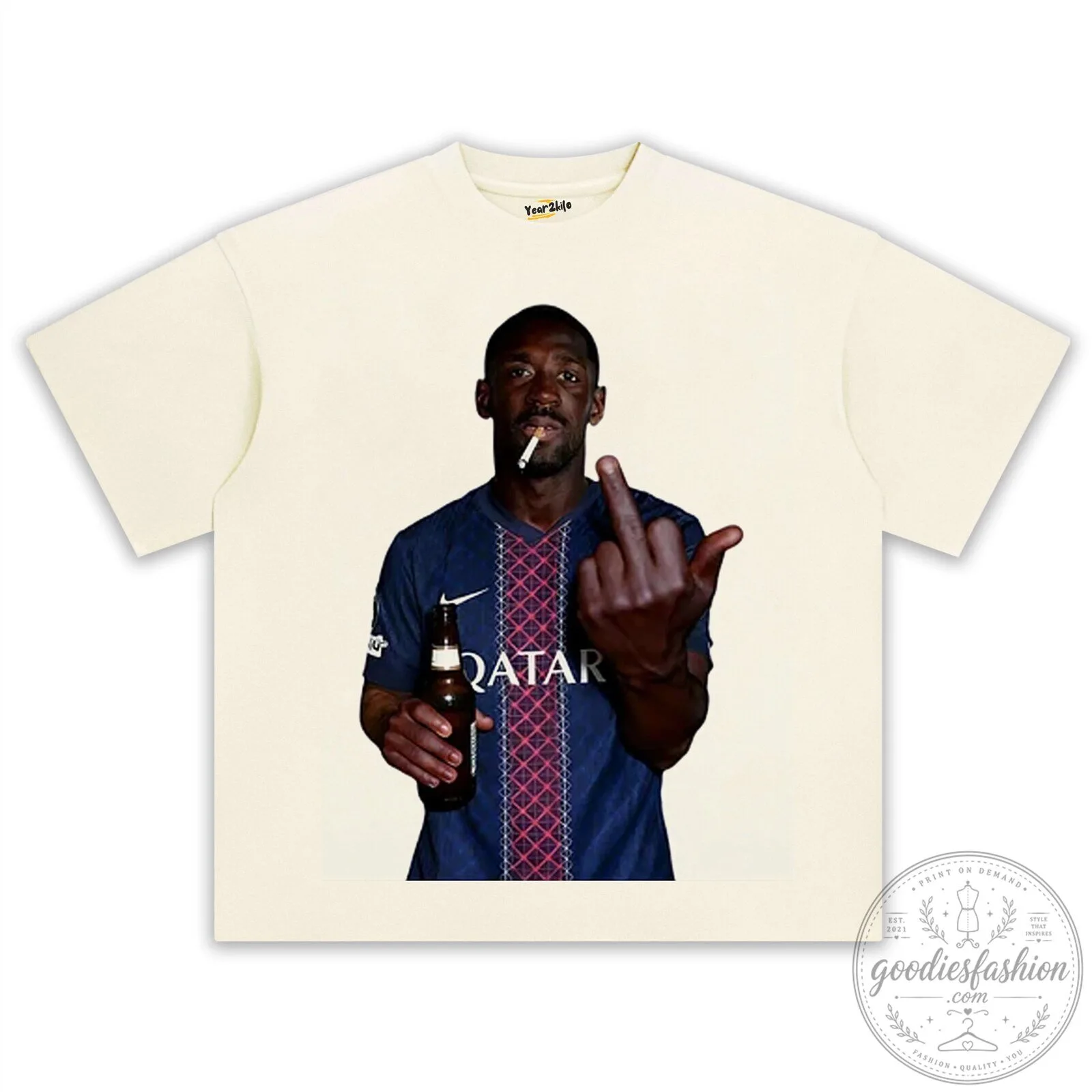 Ousmane Dembele Middle Finger Funny Football Player Black T-Shirt 23 Ousmane Dembele Middle Finger Funny Football Player Black T-Shirt