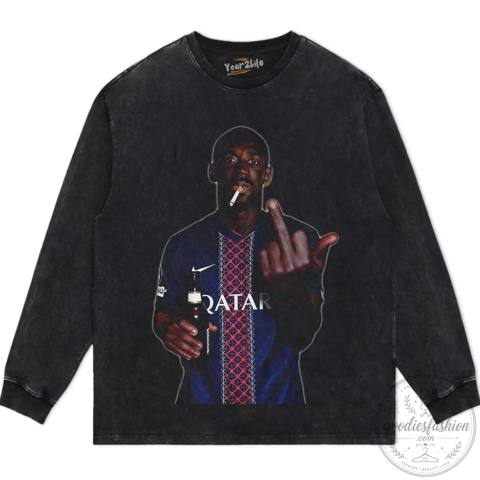 Ousmane Dembele Middle Finger Funny Football Player Black T-Shirt 25 Ousmane Dembele Middle Finger Funny Football Player Black T-Shirt