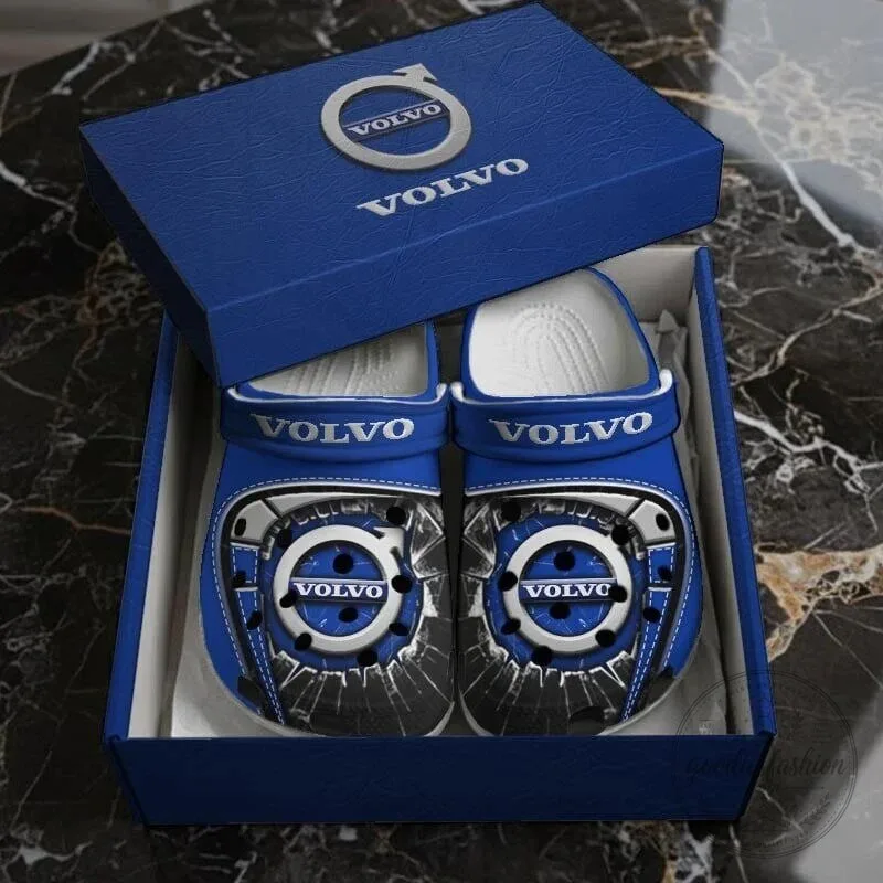 Volvo Blue Custom Car Logo Comfortable Slip On Shoes
