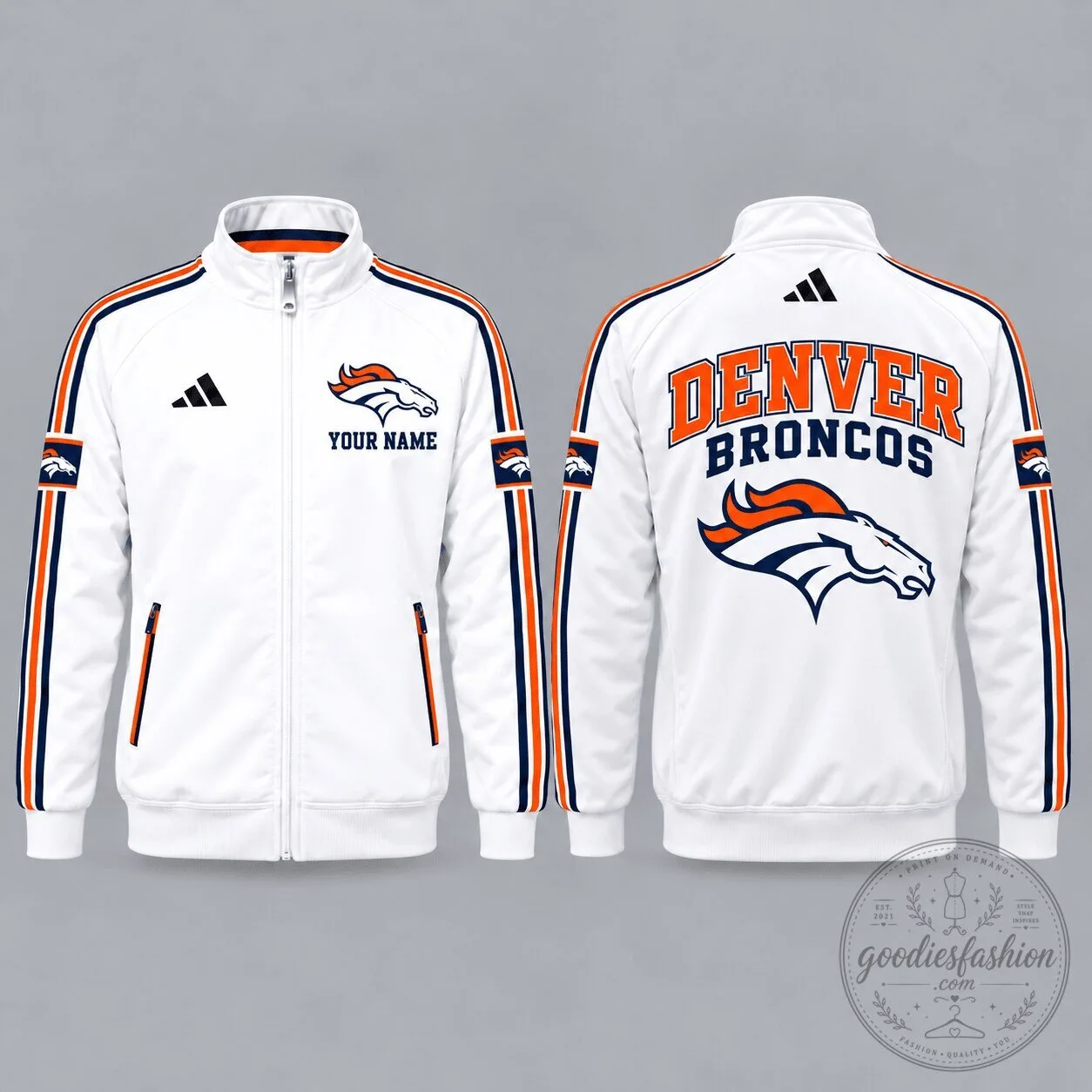 Denver Broncos National Football League Personalized Full-Zip Track Jacket
