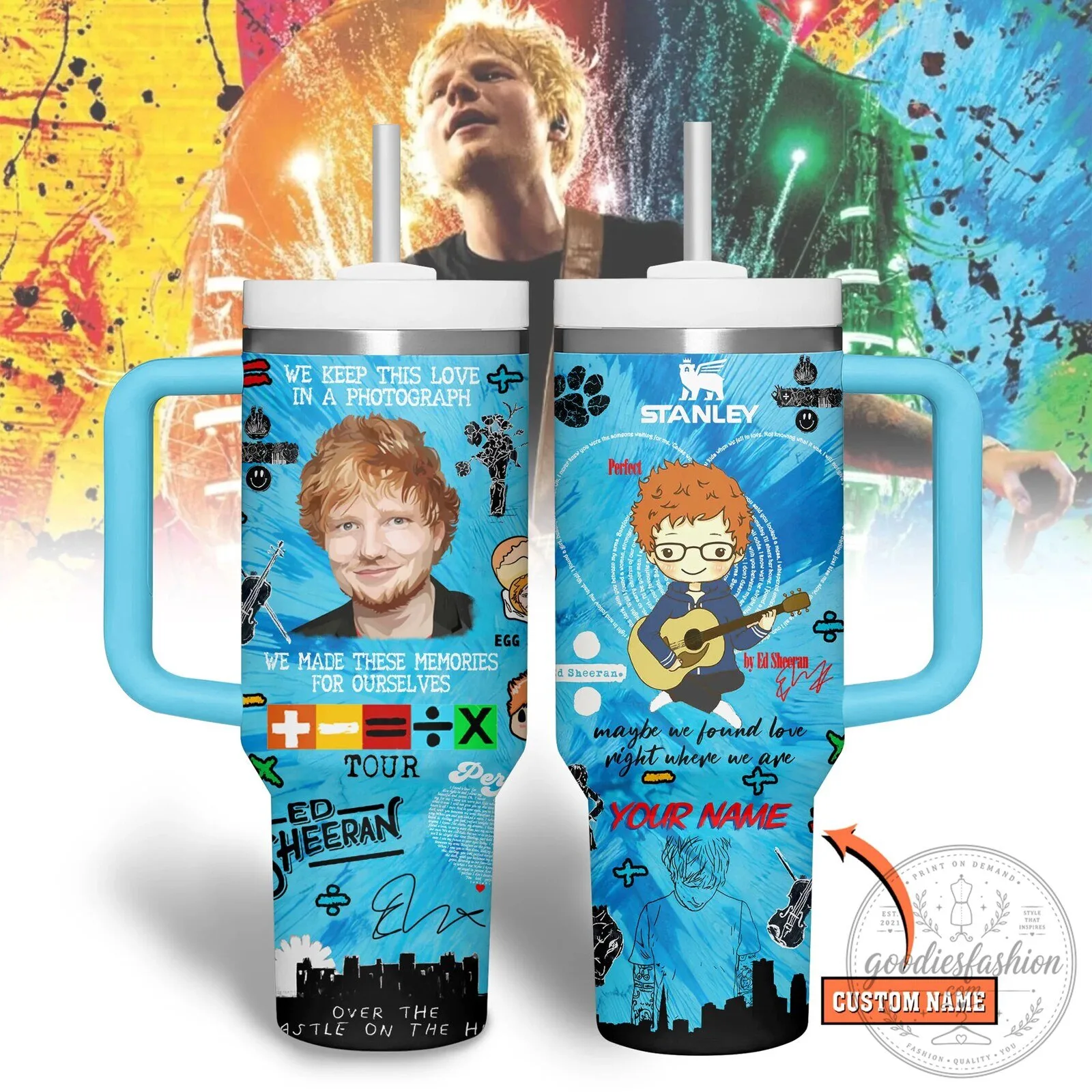 Ed Sheeran Perfect Song Lyrics Personalized Tumbler With Handle