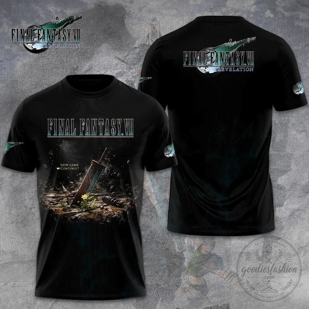 Black Graphic Tee featuring Final Fantasy VII Revelation Video Game Design