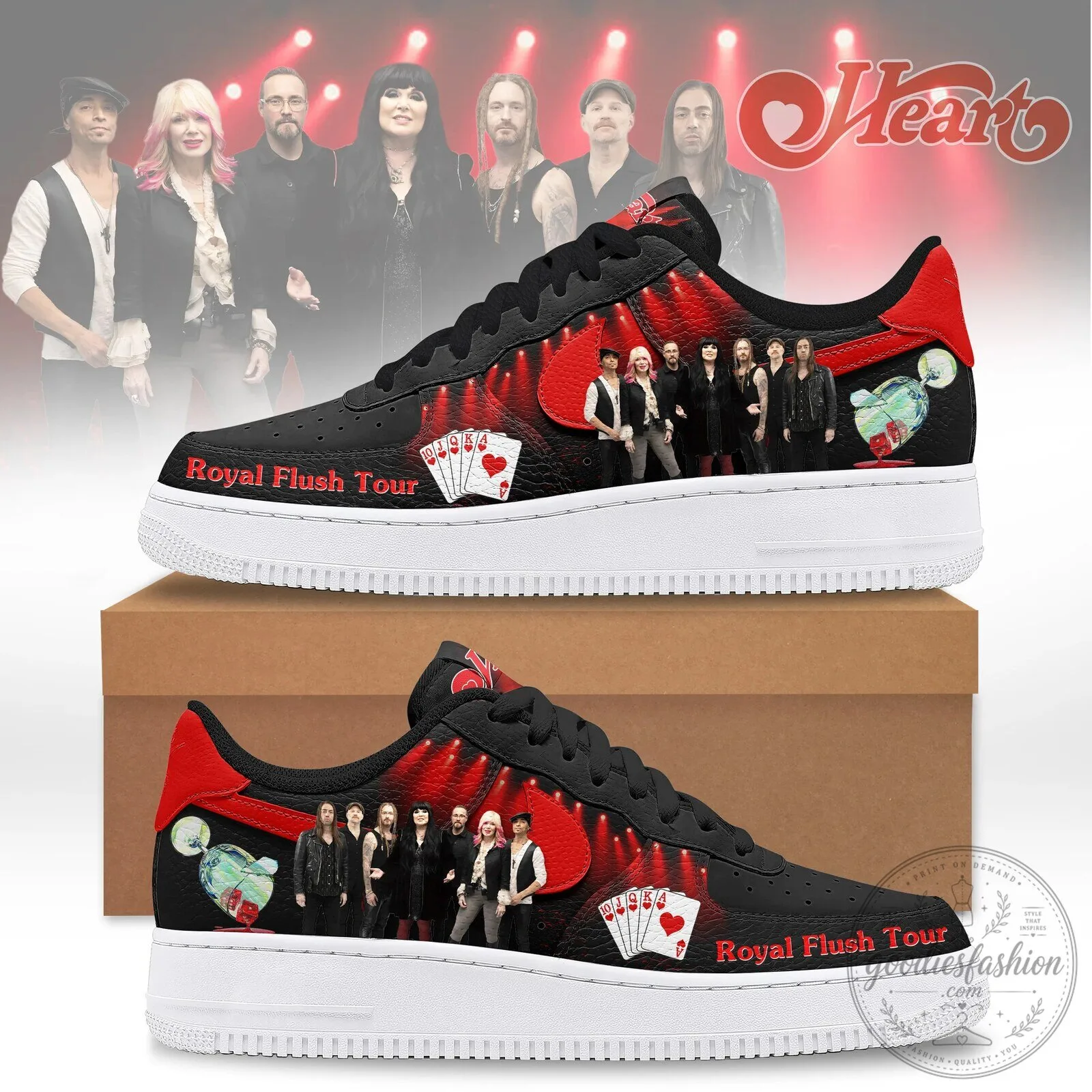 Heart Band Royal Flush Tour Custom Sneakers