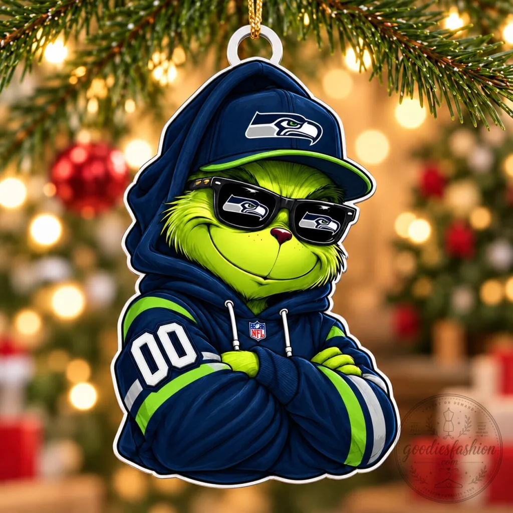 Seattle Seahawks Grinch Christmas Tree Ornament Seattle Seahawks Grinch Christmas Tree Ornament