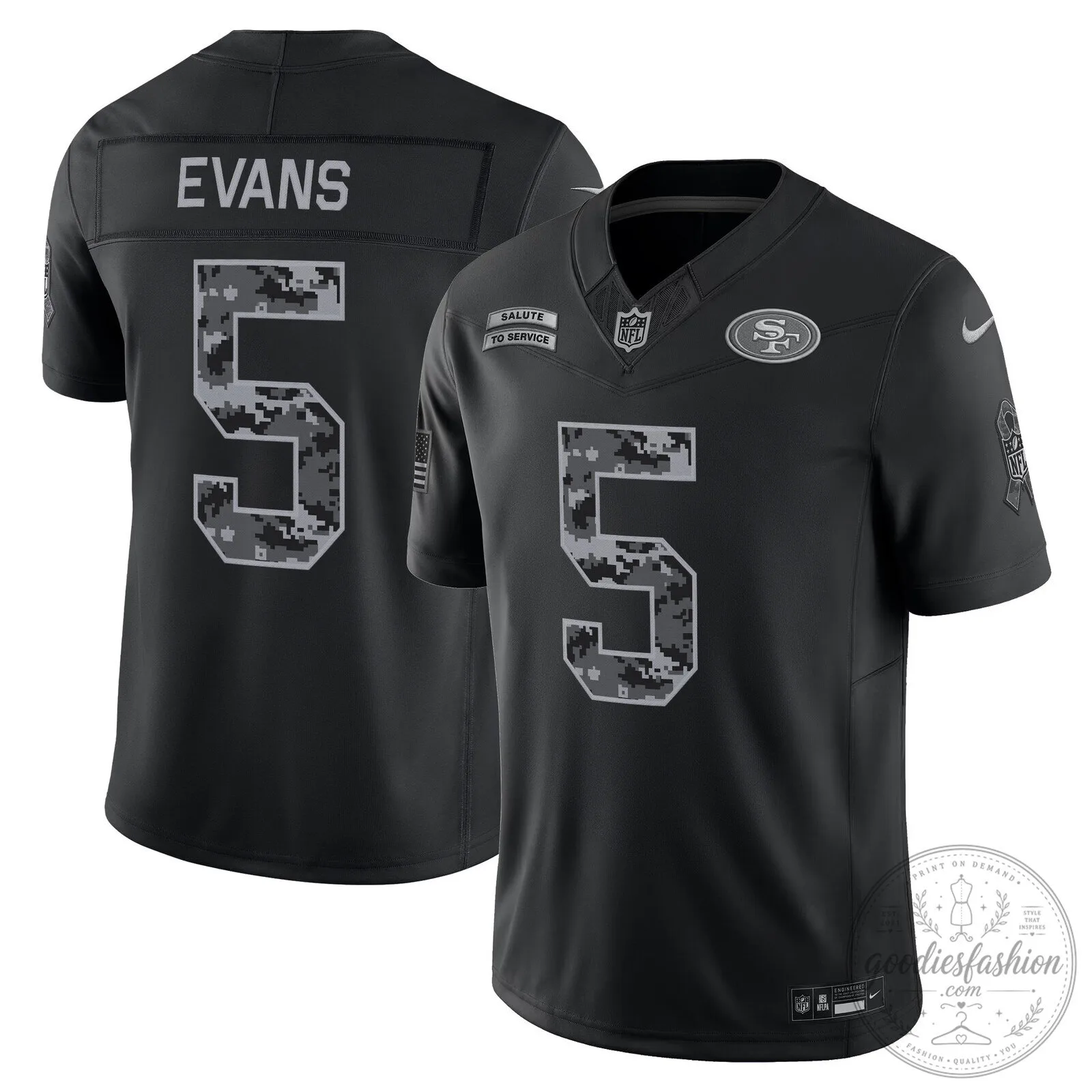 San Francisco 49ers Salute to Service Black Football Jersey