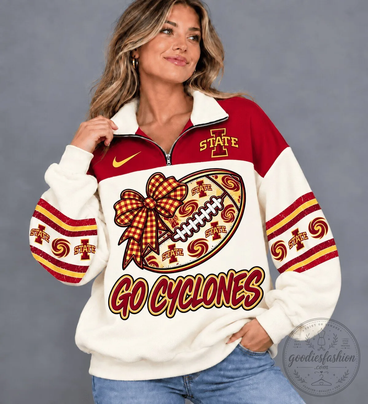 Iowa State Cyclones Football Quarter-Zip Sweatshirt for Women