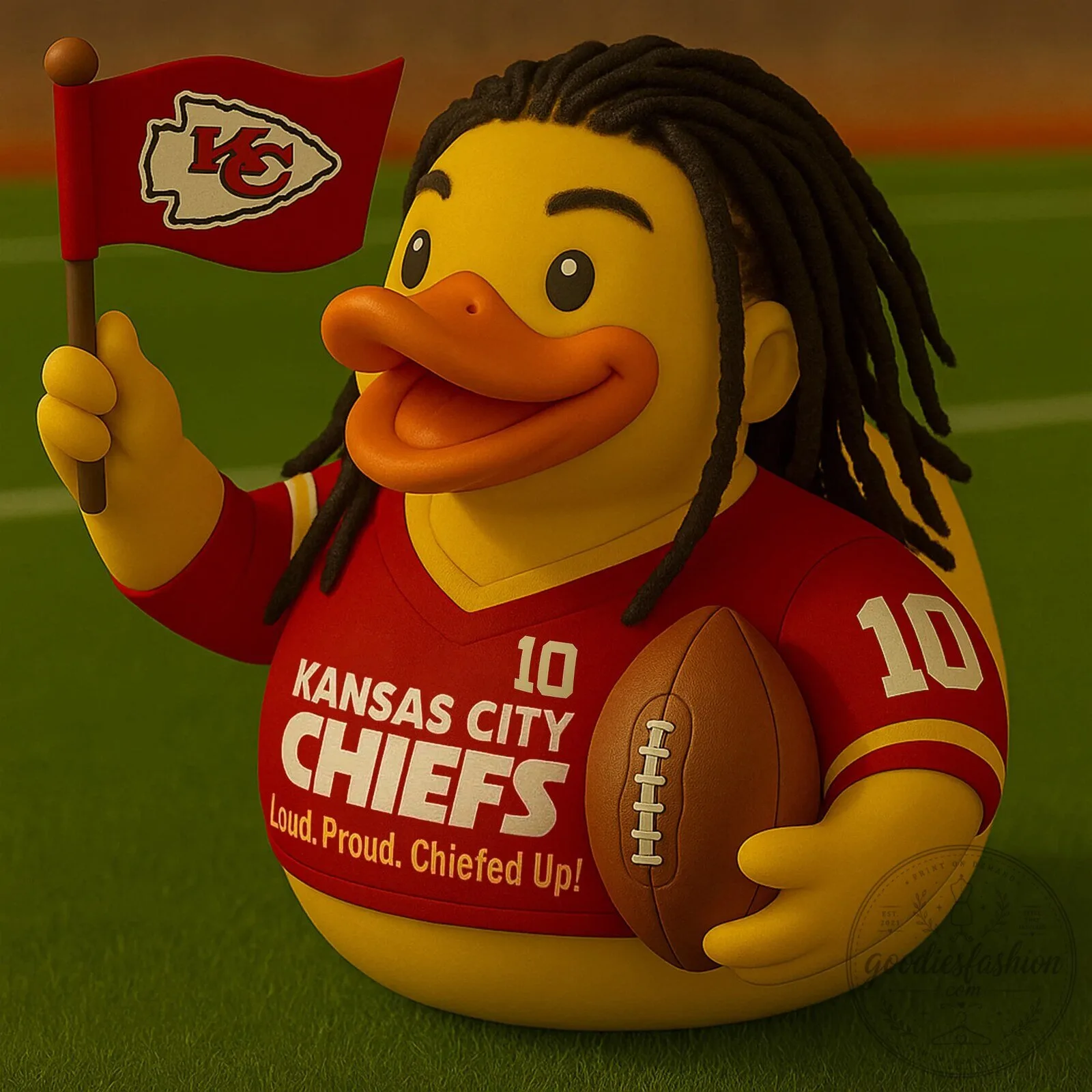 Rubber Duck Figurine for Kansas City Chiefs Football Fans