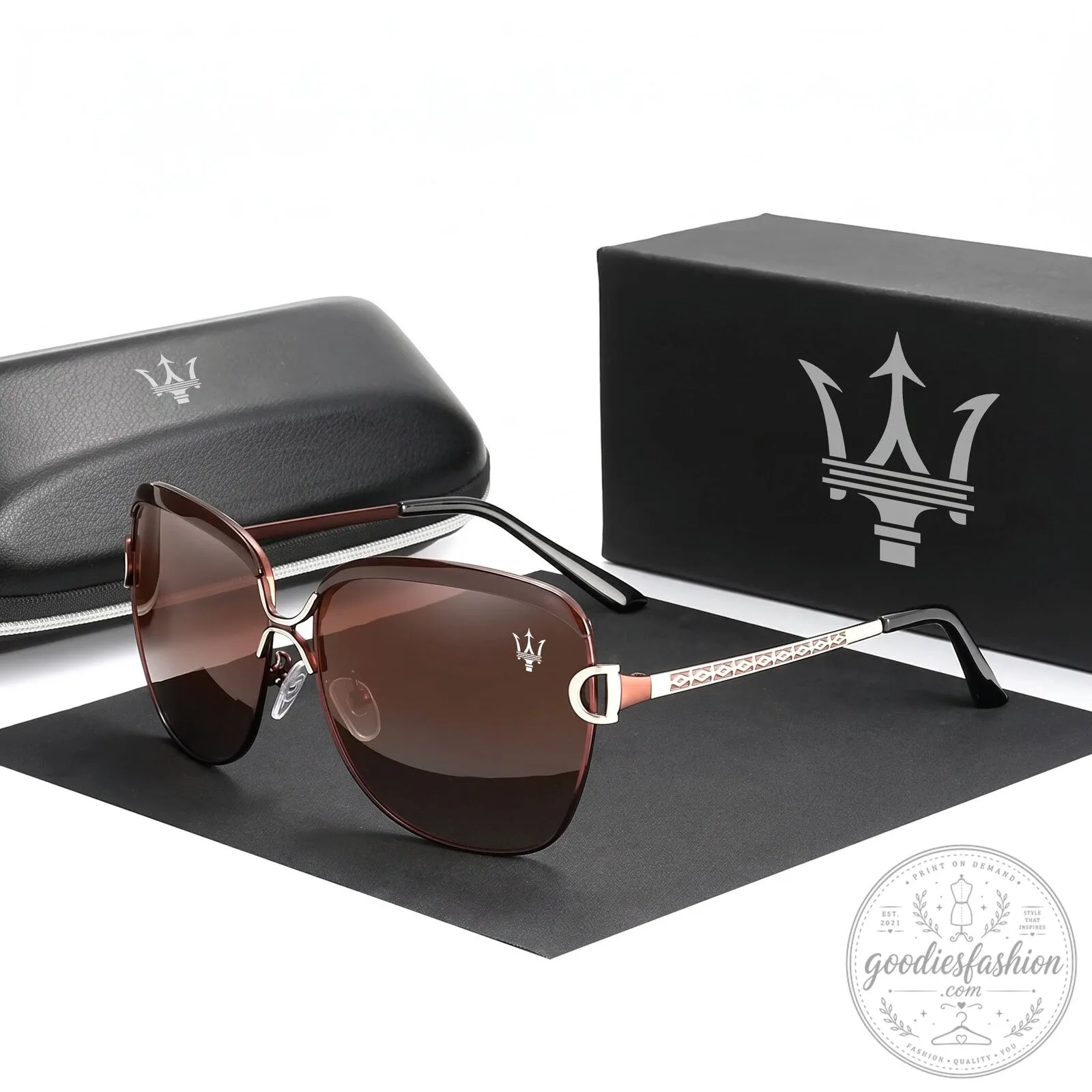 Maserati Trident Logo Red Frame Polarized UV400 Women's Sunglasses 13 Maserati Trident Logo Red Frame Polarized UV400 Women