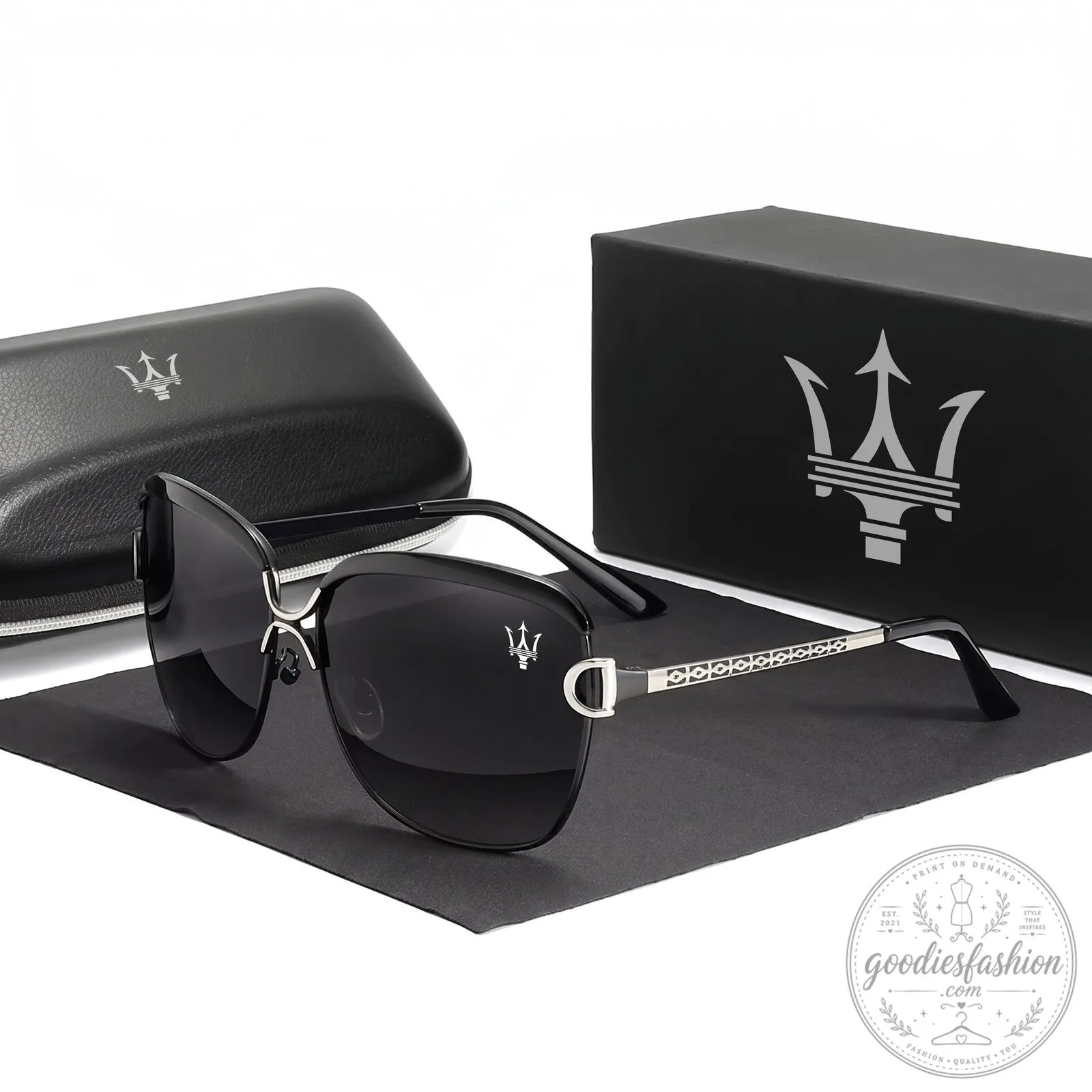 Maserati Trident Logo Red Frame Polarized UV400 Women's Sunglasses 15 Maserati Trident Logo Red Frame Polarized UV400 Women