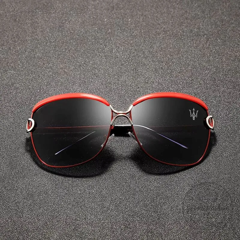 Maserati Trident Logo Red Frame Polarized UV400 Women's Sunglasses 21 Maserati Trident Logo Red Frame Polarized UV400 Women