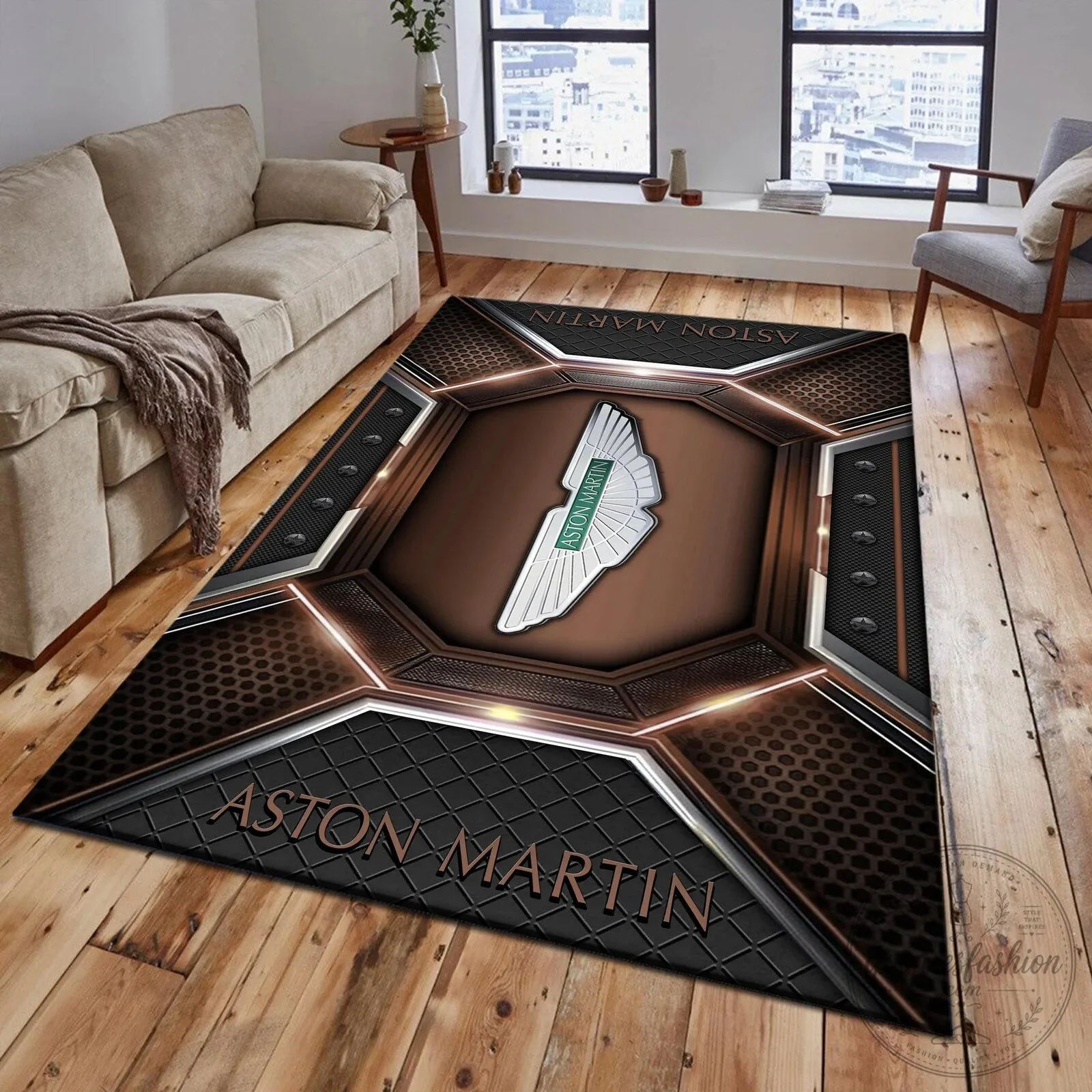 Aston Martin Racing Team Logo Luxury Area Rug