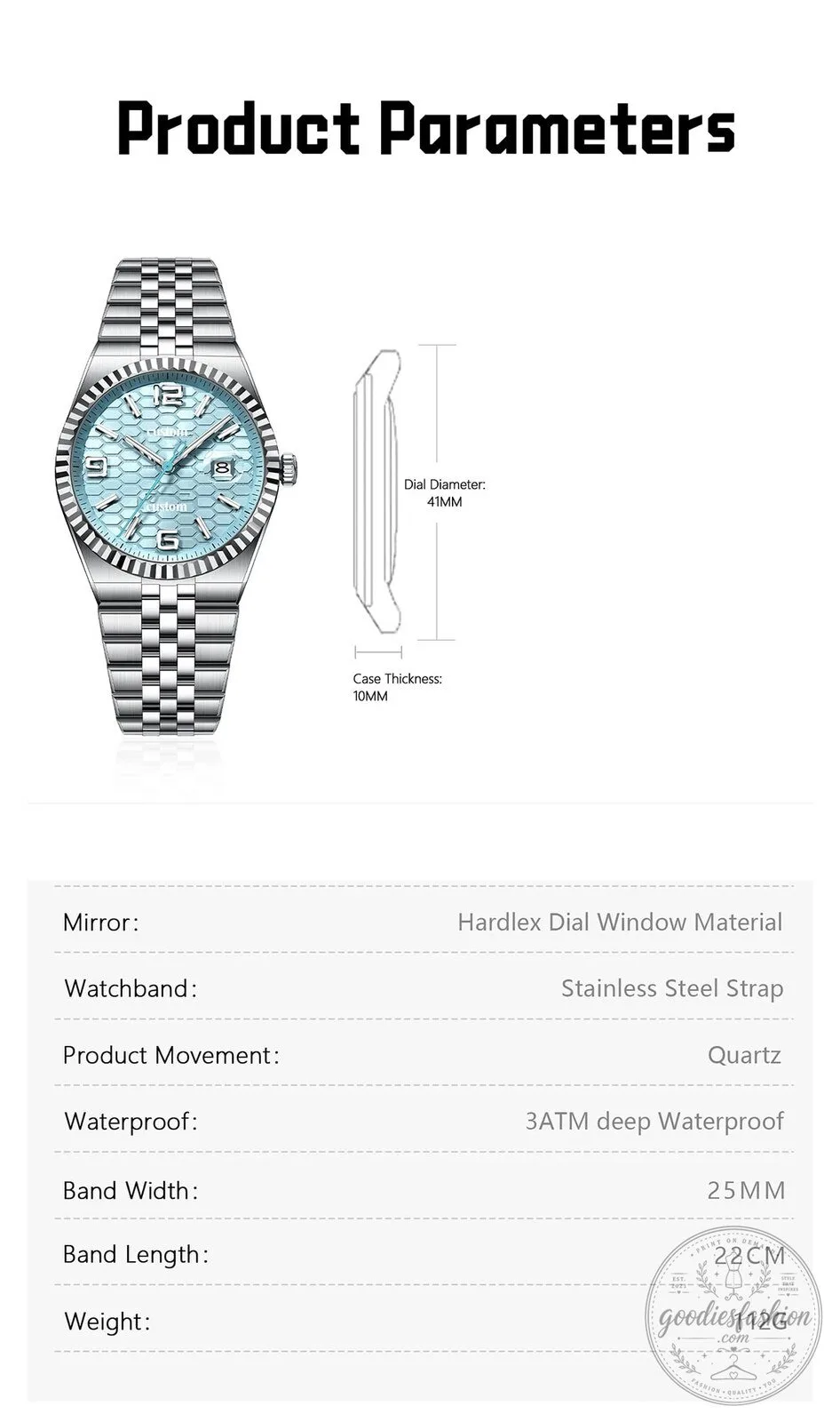 Lincoln Custom Name Elegant Fashion Design Men's Stainless Steel Watch 28 Lincoln Custom Name Elegant Fashion Design Men