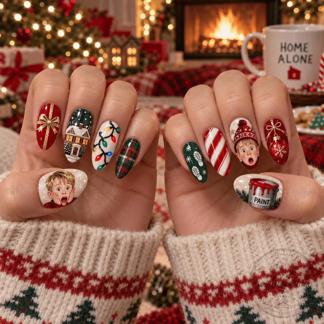 Home Alone Christmas Mischief Holiday Movie Press On Nails Set