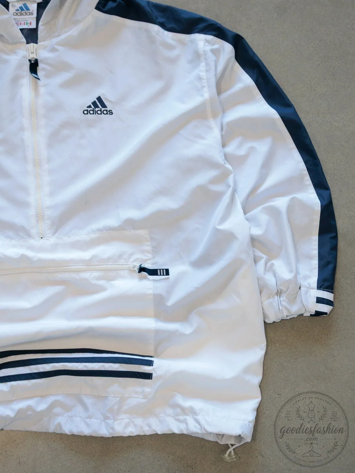 Vintage Adidas White Pullover Windbreaker Jacket with Hood 10 Vintage Adidas White Pullover Windbreaker Jacket with Hood