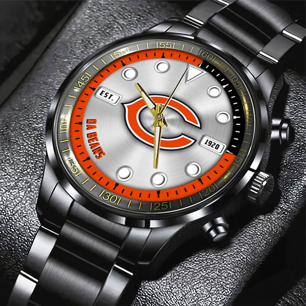 Chicago Bears NFL Football Team Logo Stainless Steel Watch for Men
