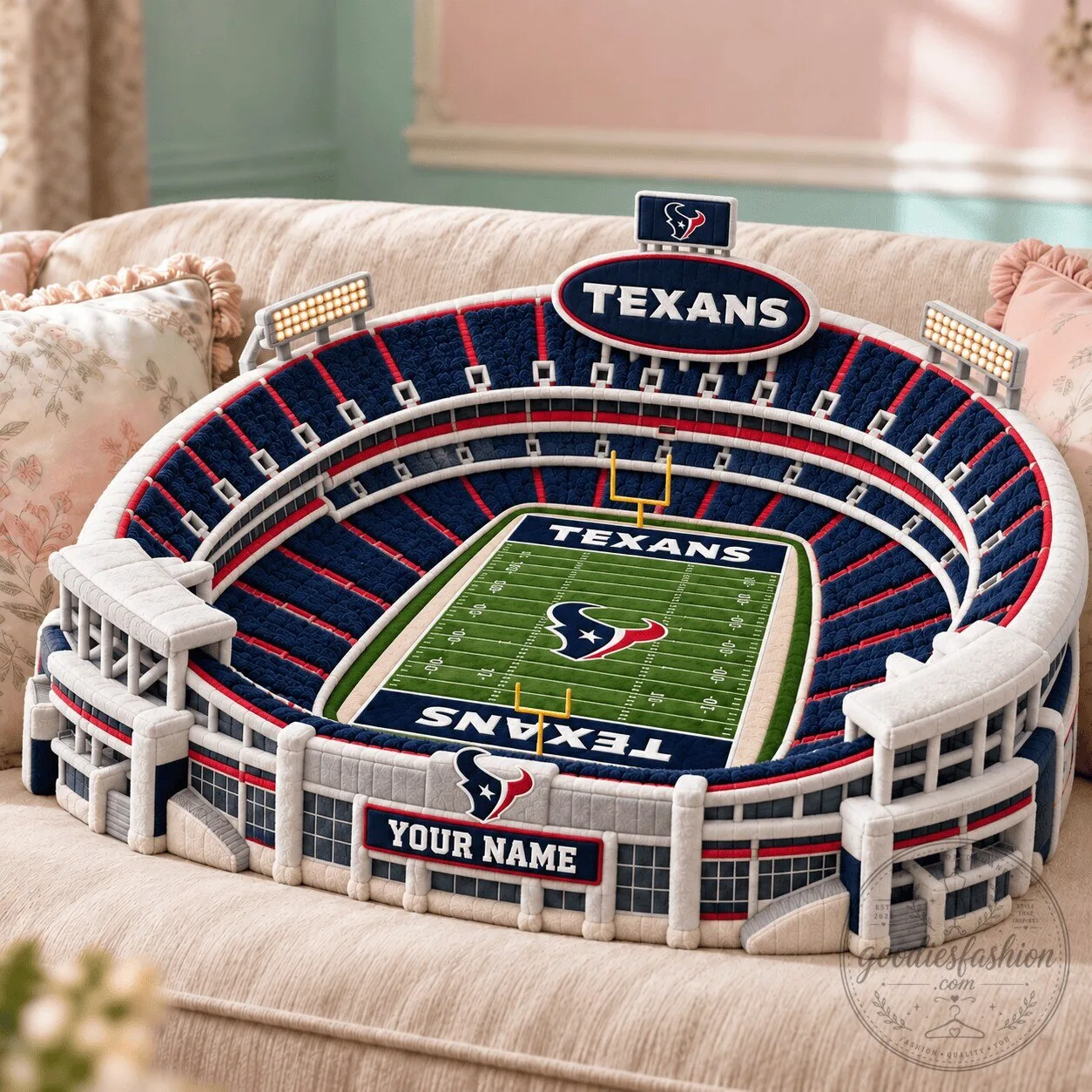 Houston Texans NFL Stadium Shaped Decorative Throw Pillow