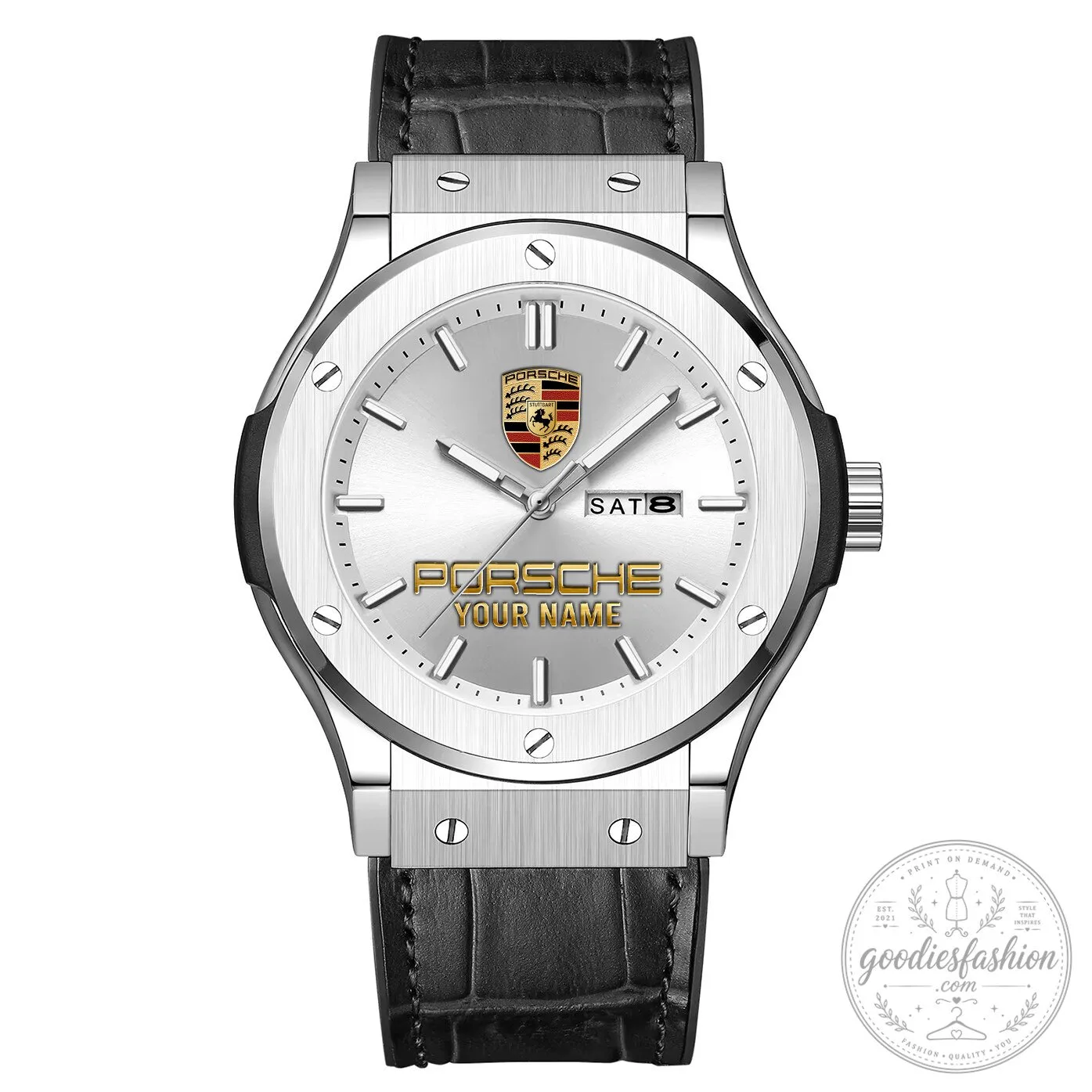 Porsche Custom Name Elegant Design Watch with Date Display 15 Porsche Custom Name Elegant Design Watch with Date Display