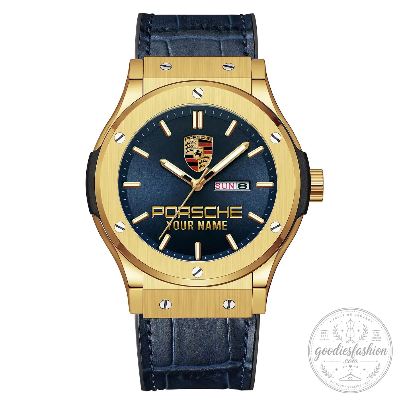 Porsche Custom Name Elegant Design Watch with Date Display 17 Porsche Custom Name Elegant Design Watch with Date Display