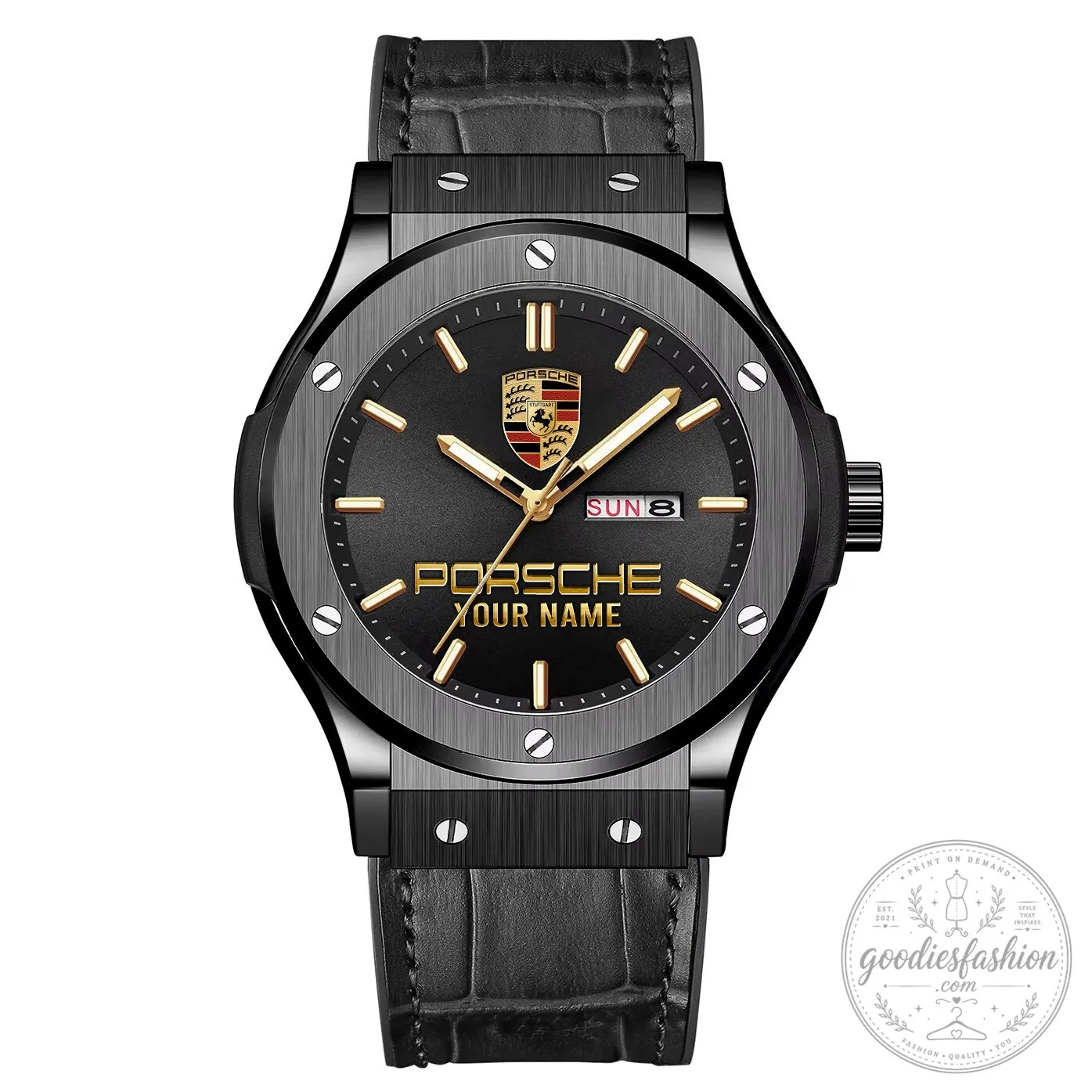 Porsche Custom Name Elegant Design Watch with Date Display 18 Porsche Custom Name Elegant Design Watch with Date Display