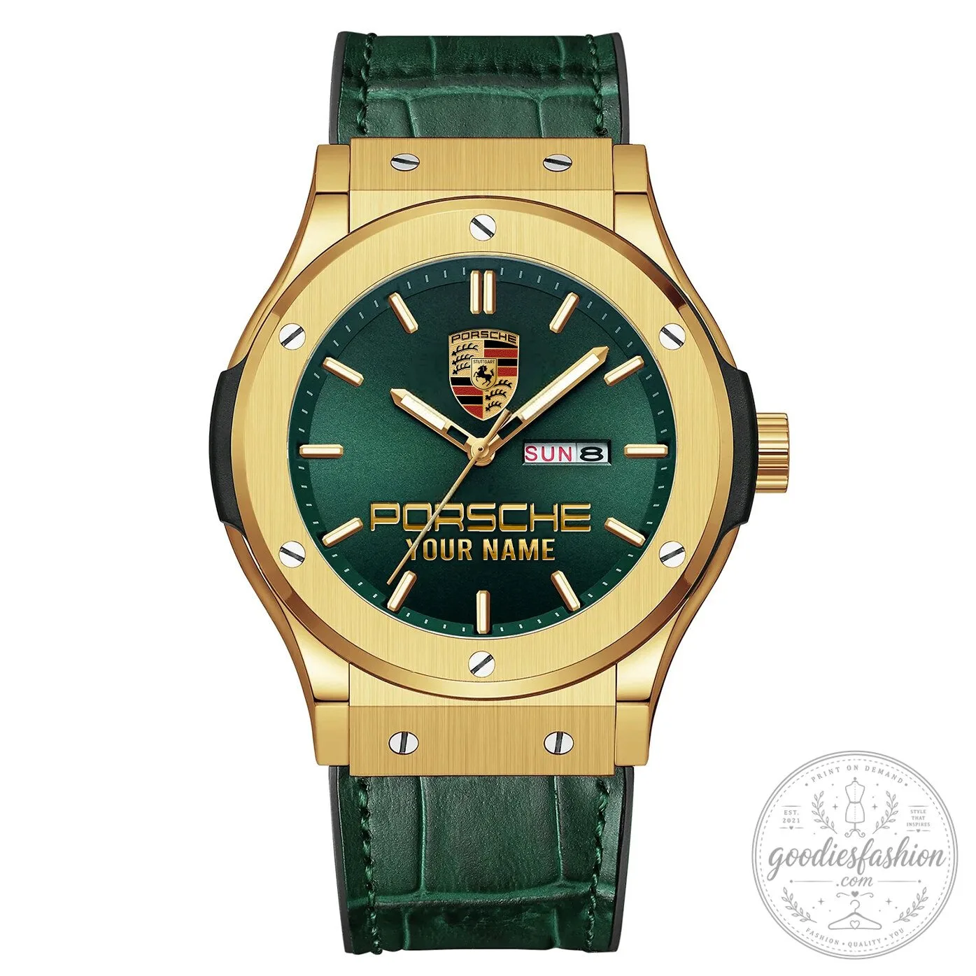 Porsche Custom Name Elegant Design Watch with Date Display 19 Porsche Custom Name Elegant Design Watch with Date Display