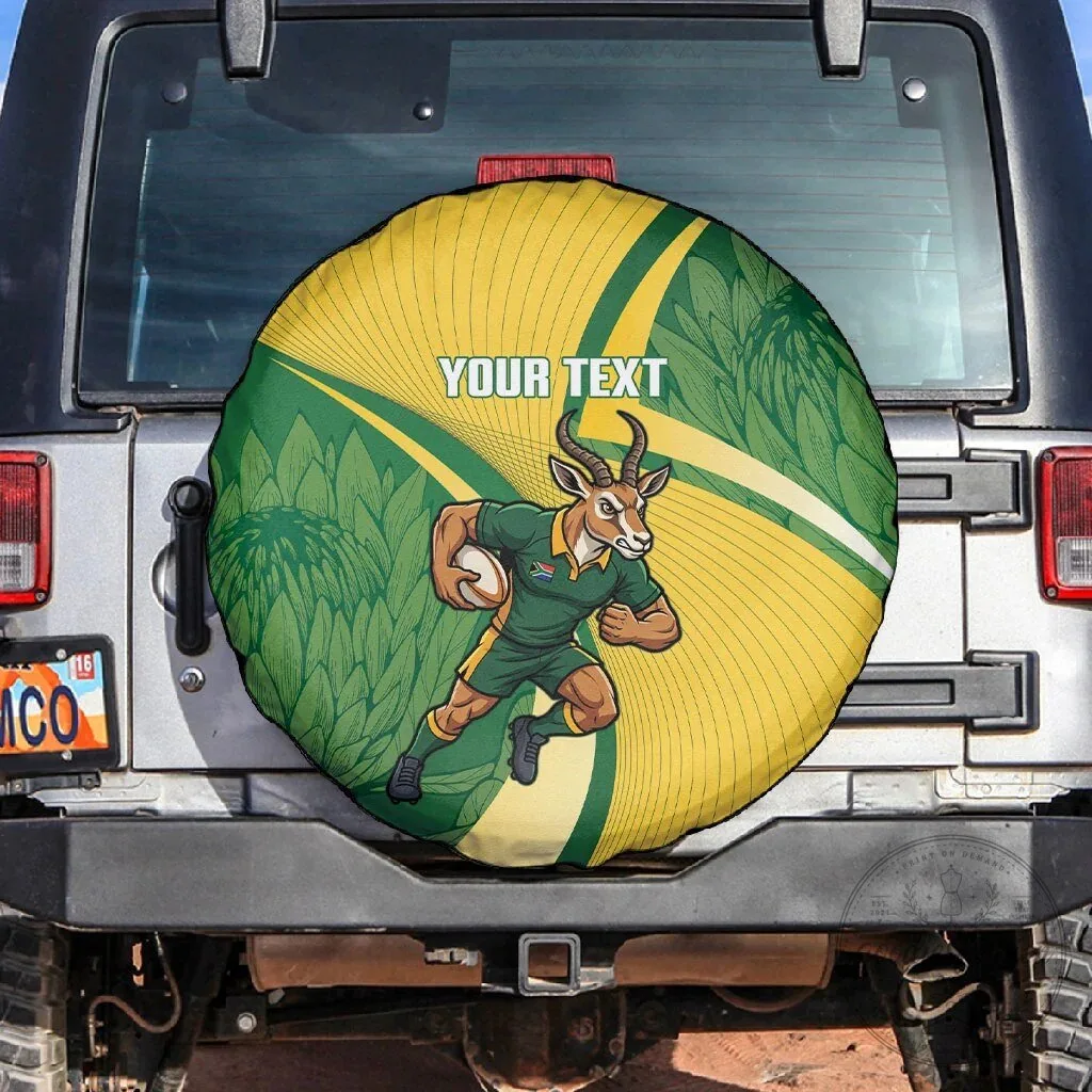 South Africa Rugby Springboks Mascot Custom Spare Tire Cover