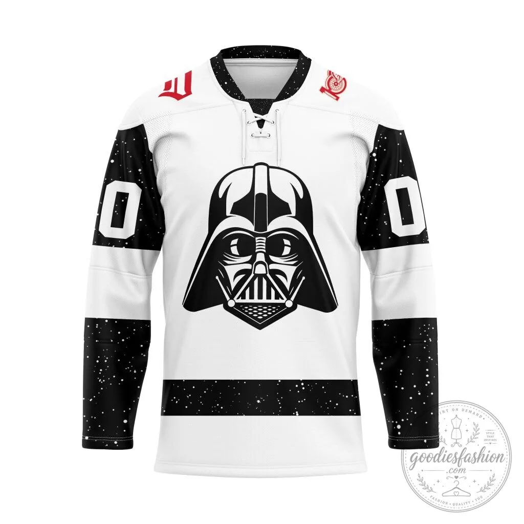 Detroit Red Wings Star Wars Darth Vader White Hockey Jersey