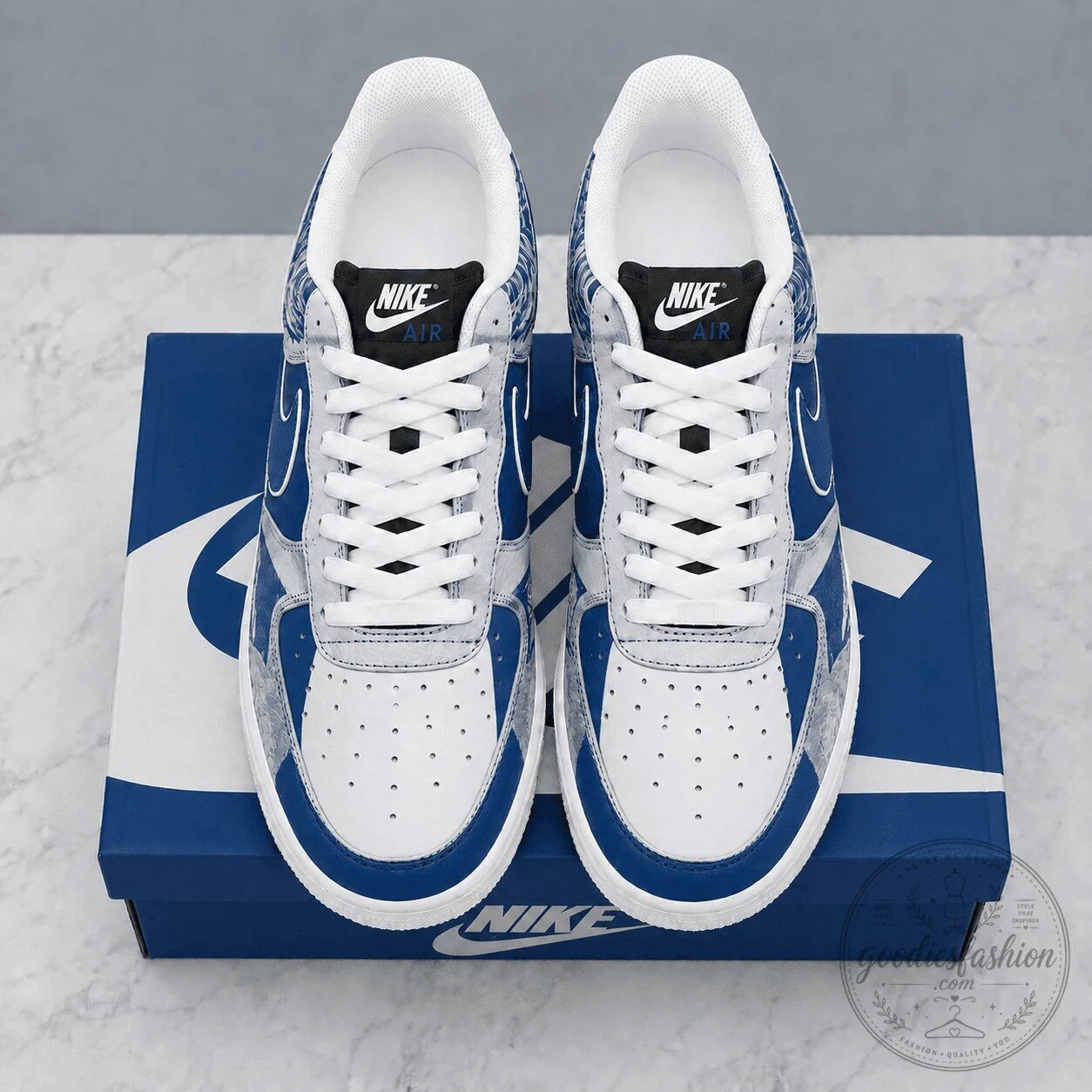 Indianapolis Colts Team Colors Custom Designed Air Force 1 Style Sneakers