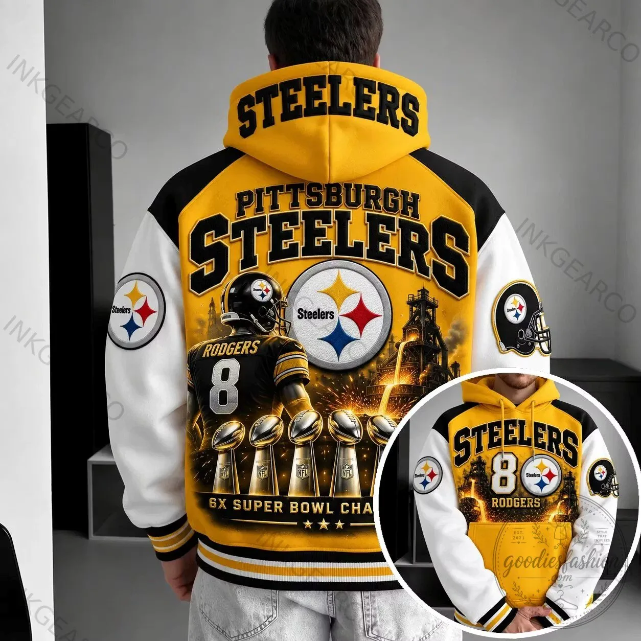 Pittsburgh Steelers NFL Football Team Six Time Super Bowl Champions Hoodie 2 Pittsburgh Steelers NFL Football Team Six Time Super Bowl Champions Hoodie