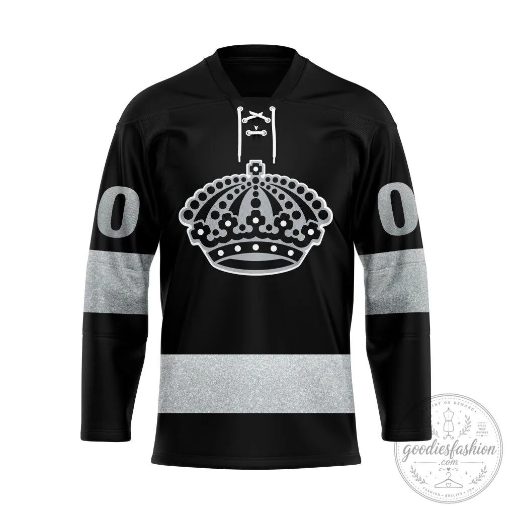 Los Angeles Kings Personalized Black and Silver Hockey Jersey