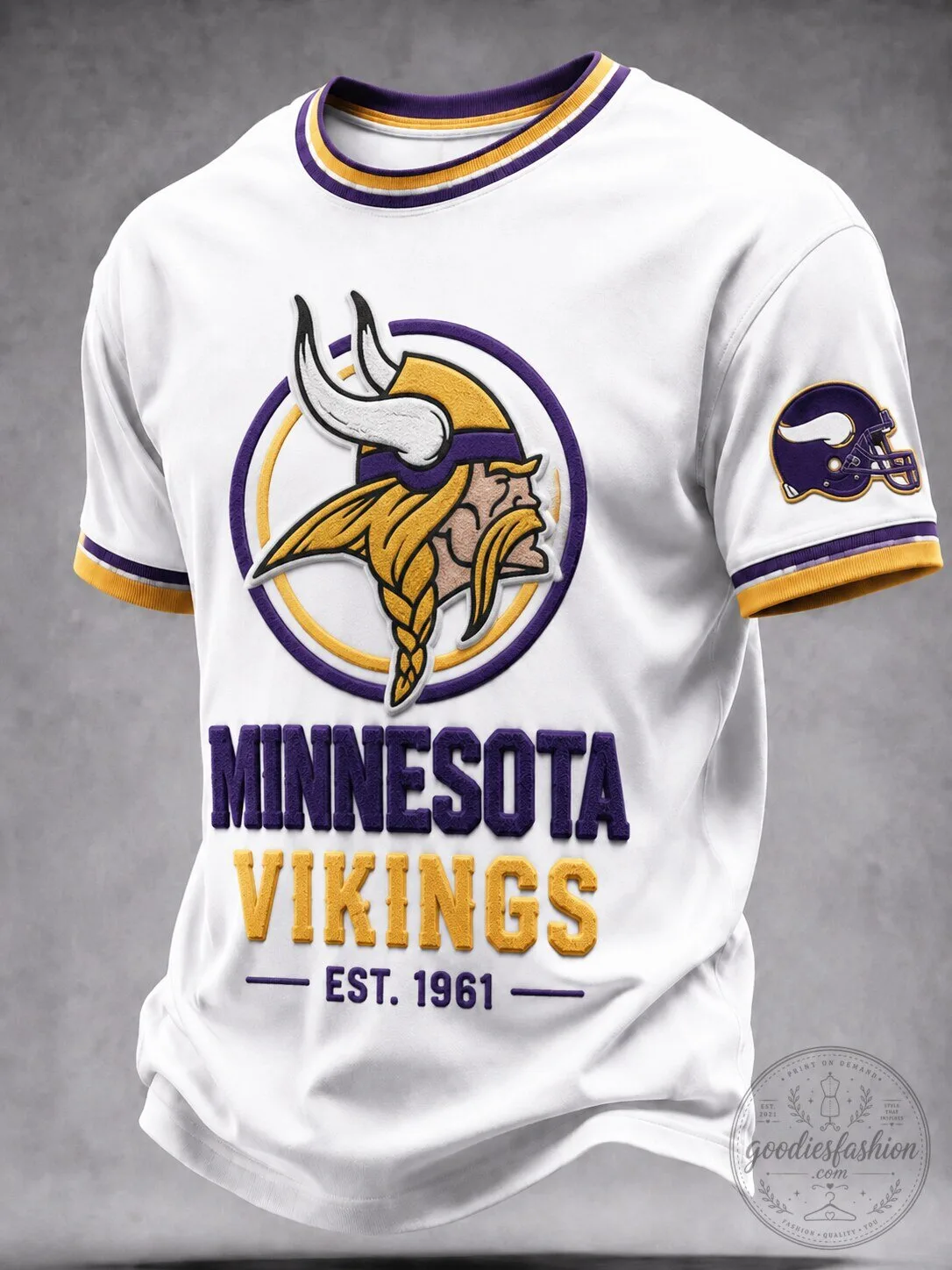 Minnesota Vikings Football Team Logo White T-Shirt