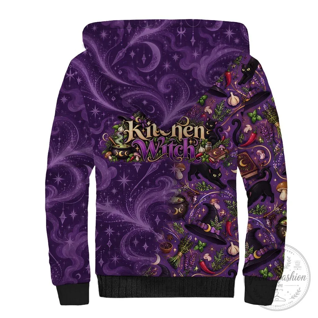 Kitchen Witch Mystical Magic Herb Cauldron Black Cat Sherpa Hoodie 7 Kitchen Witch Mystical Magic Herb Cauldron Black Cat Sherpa Hoodie