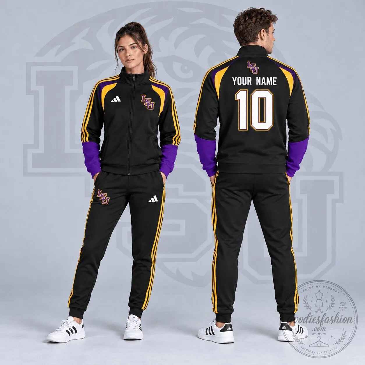 LSU Tigers Personalized Varsity Stripe Full-Zip Jacket