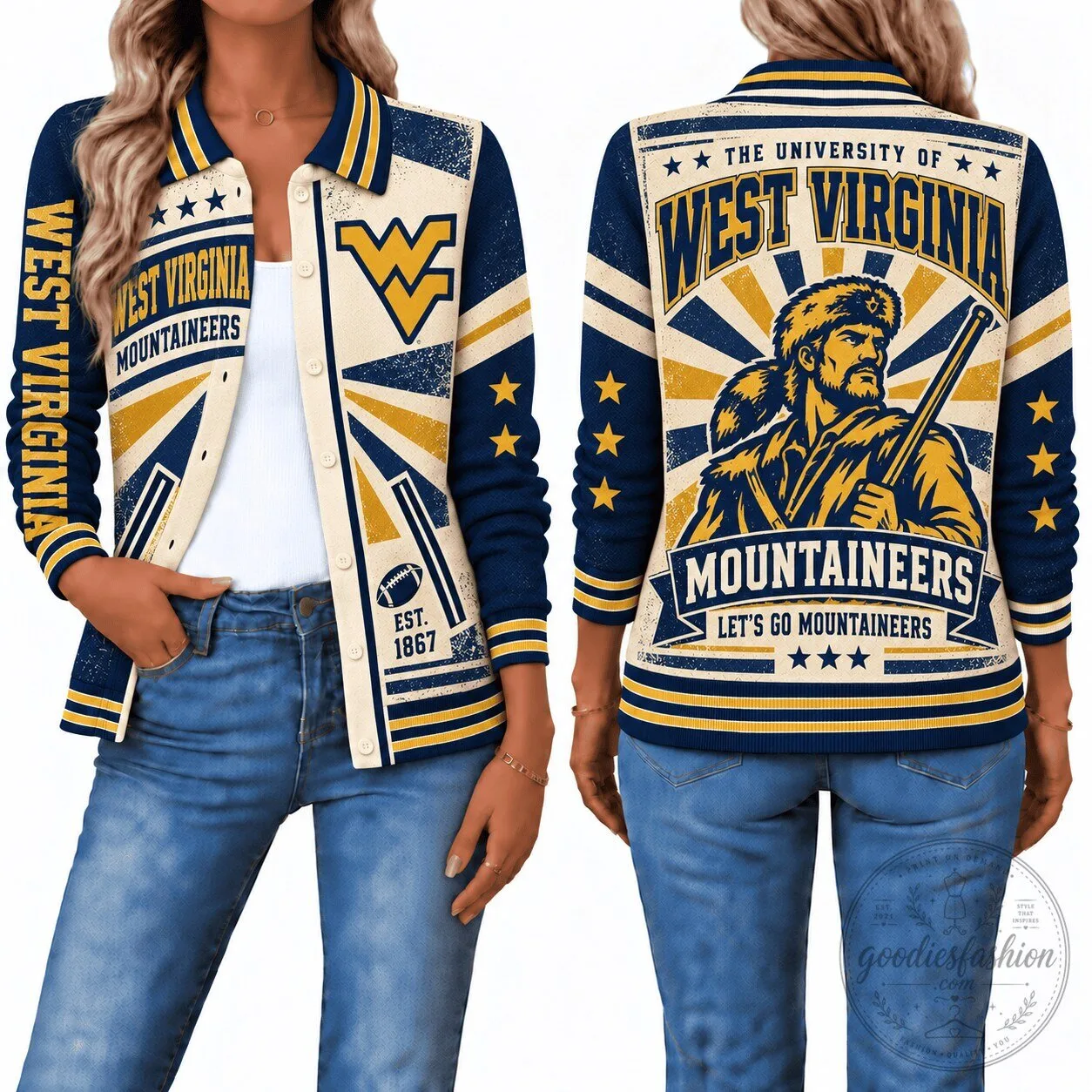 West Virginia Mountaineers Vintage College Football Team Jacket